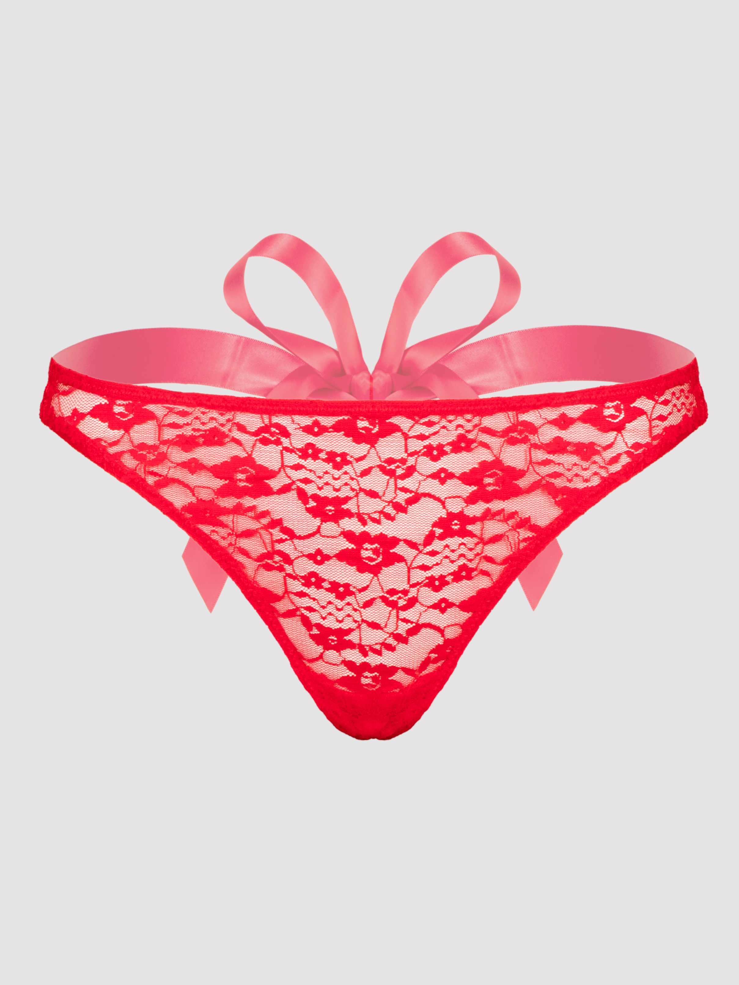 Lovehoney Unwrap Me Women's Red Thong, Red, vanilla