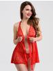 Lovehoney Unwrap Me Red Lace Babydoll, Red, hi-res