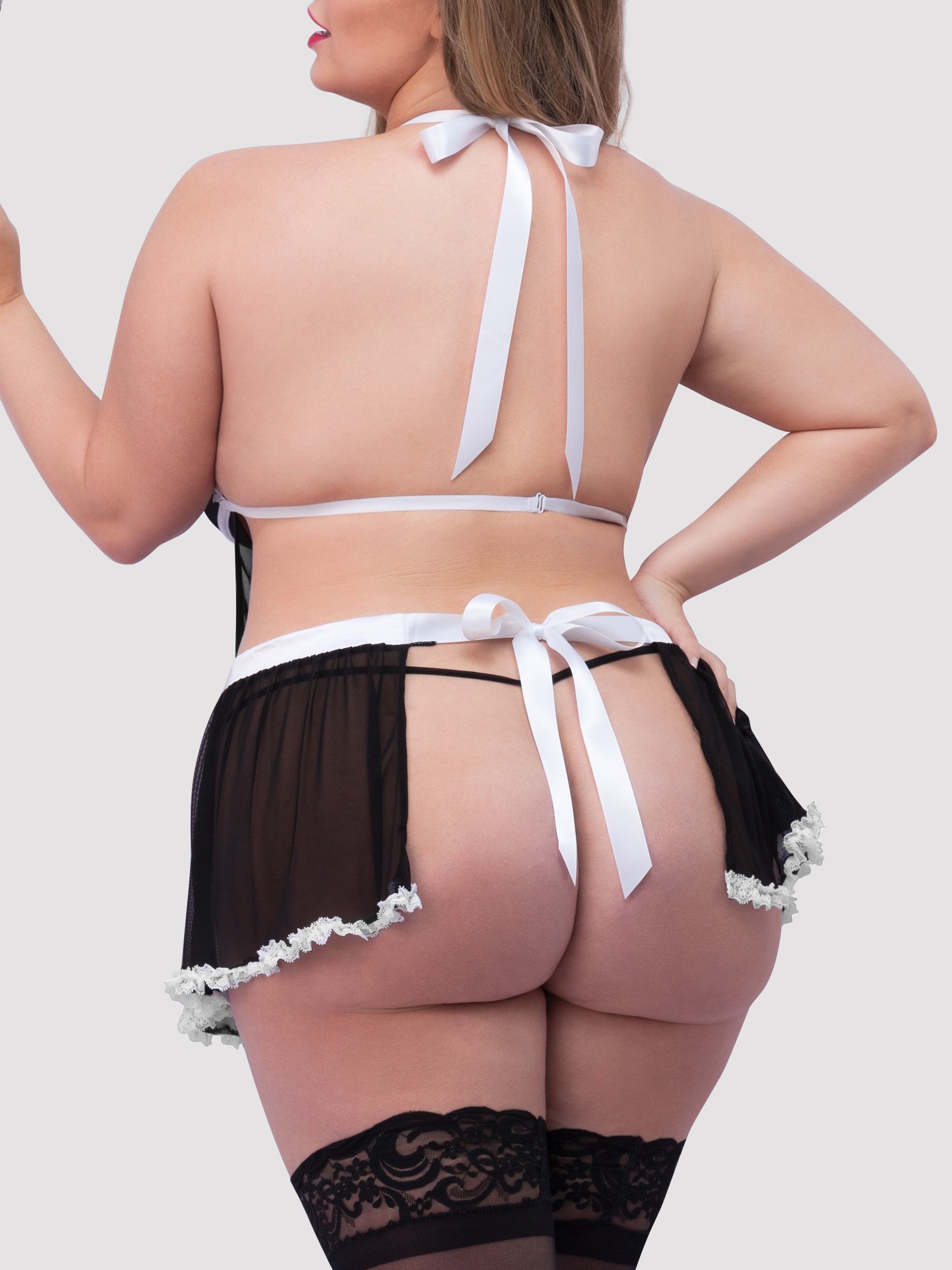 Lovehoney Fantasy French Maid Costume, Black, hi-res
