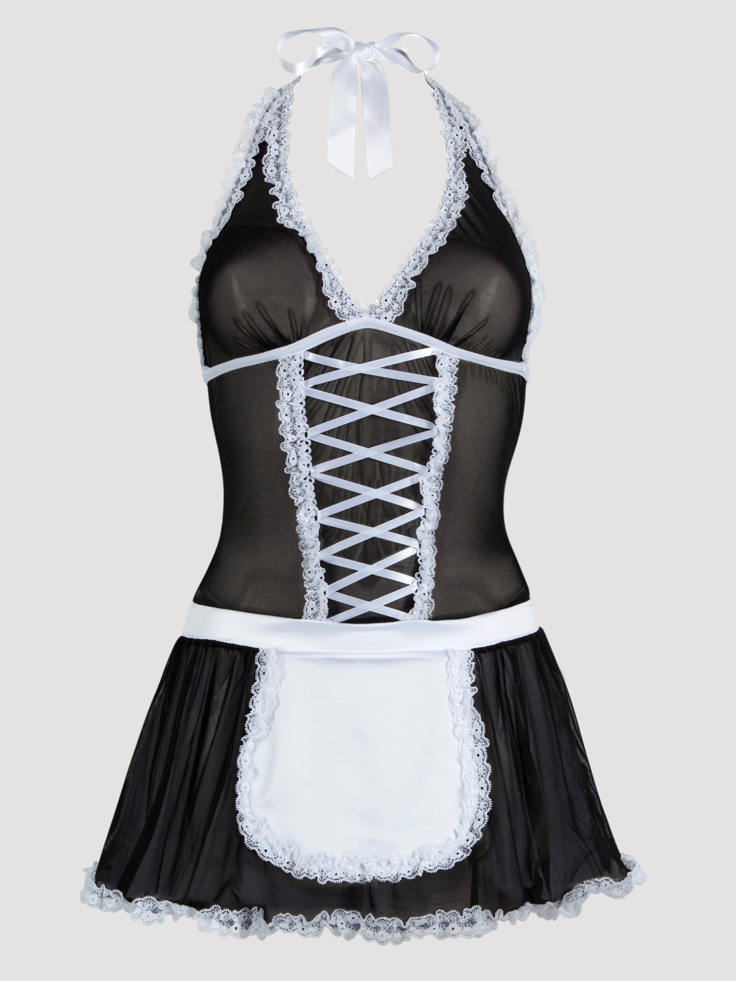 Lovehoney Fantasy French Maid Costume, Black, hi-res