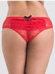 Lovehoney Crotchless Lace Ruffle-Back Knickers, Red, hi-res