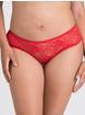 Lovehoney Crotchless Lace Ruffle-Back Knickers, Red, hi-res