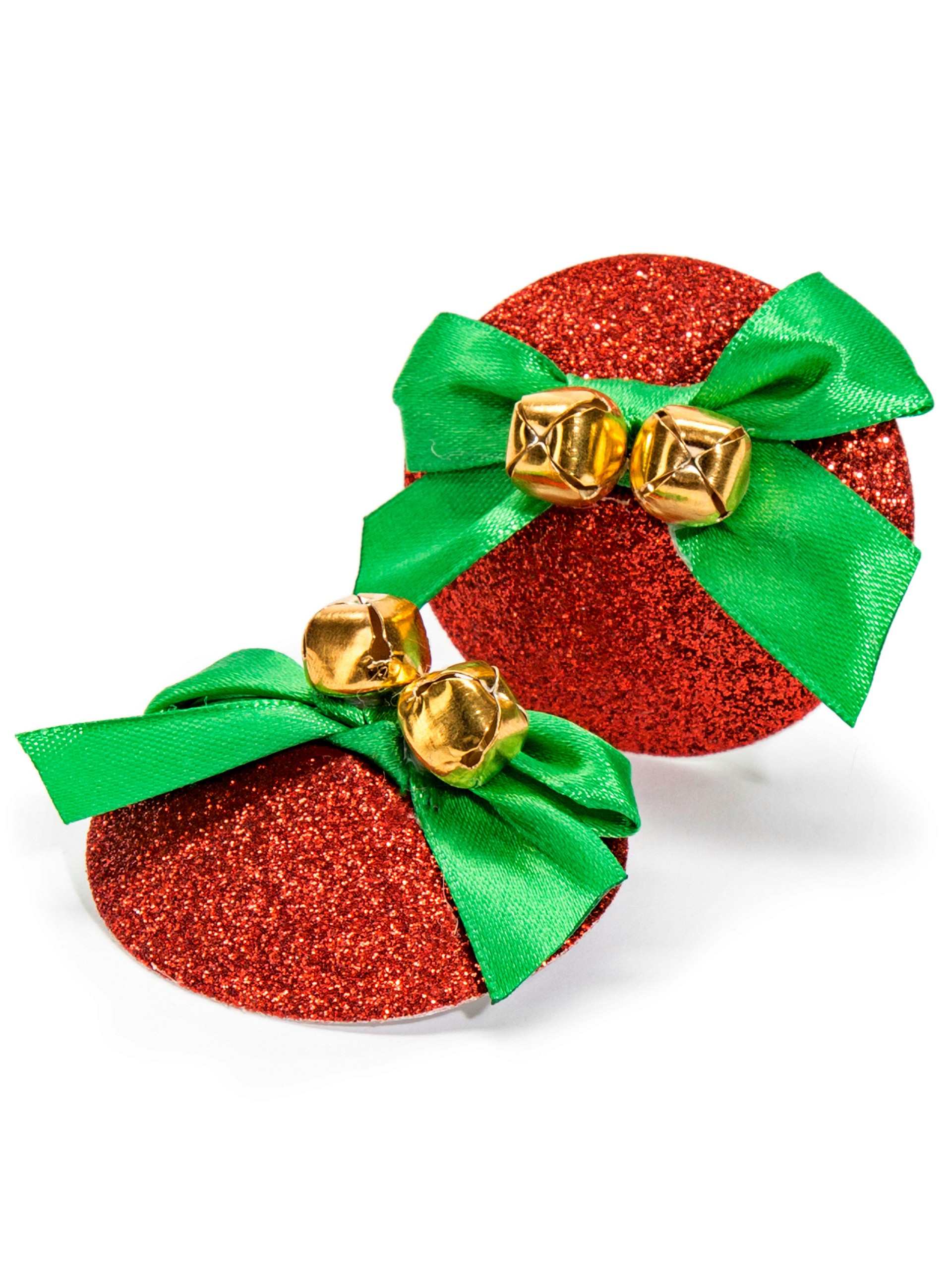 Nipple Pasties with Golden Bells, Red, hi-res
