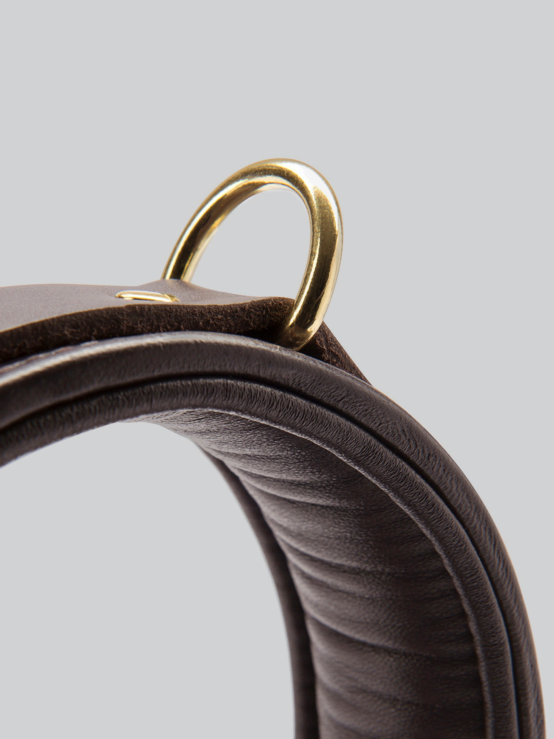Coco de Mer Brown Leather Collar, Brown, hi-res