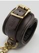 Coco de Mer Brown Leather Wrist Cuffs L/XL, Brown, hi-res