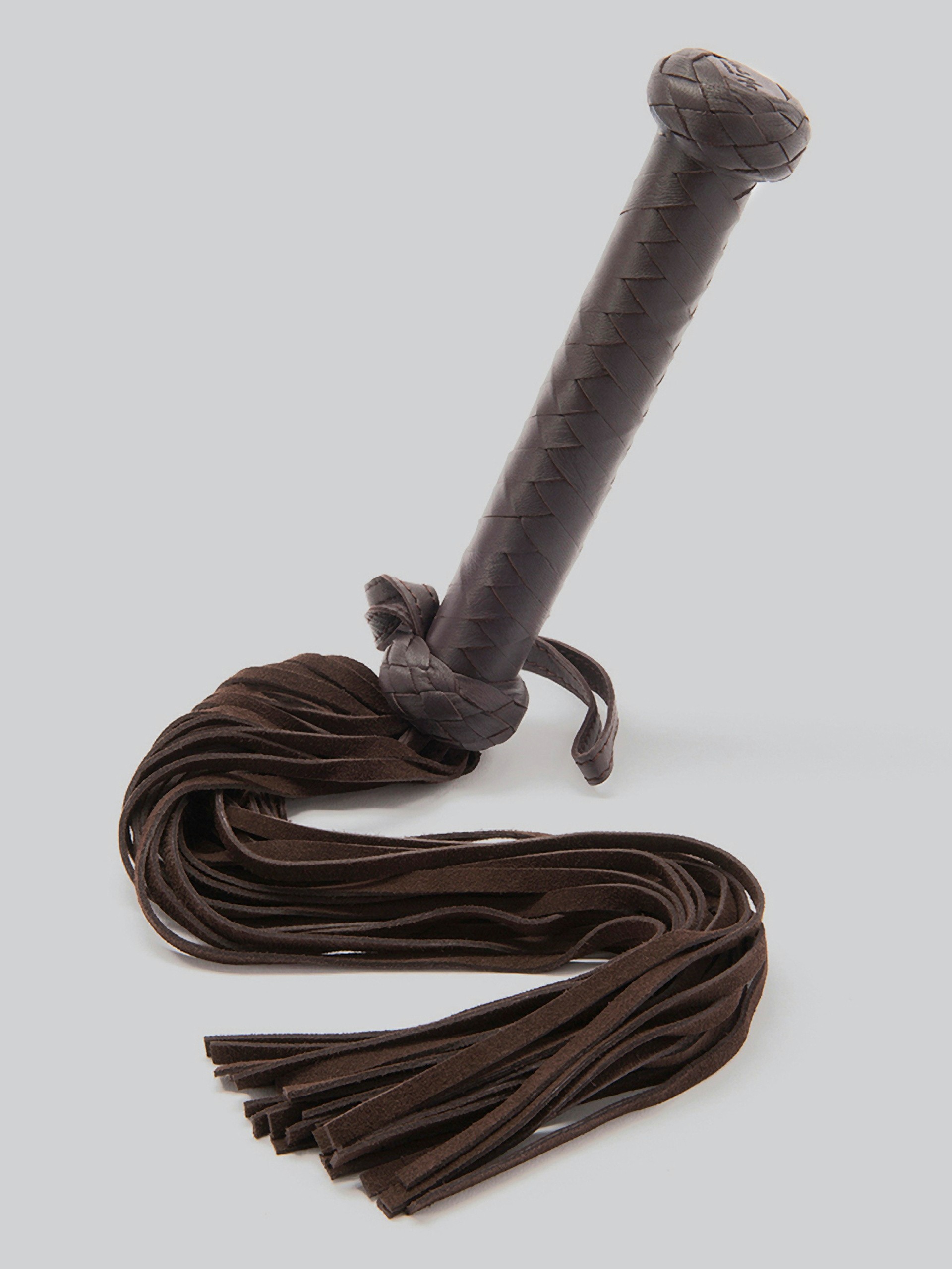 Coco de Mer Brown Leather Flogger, Brown, hi-res