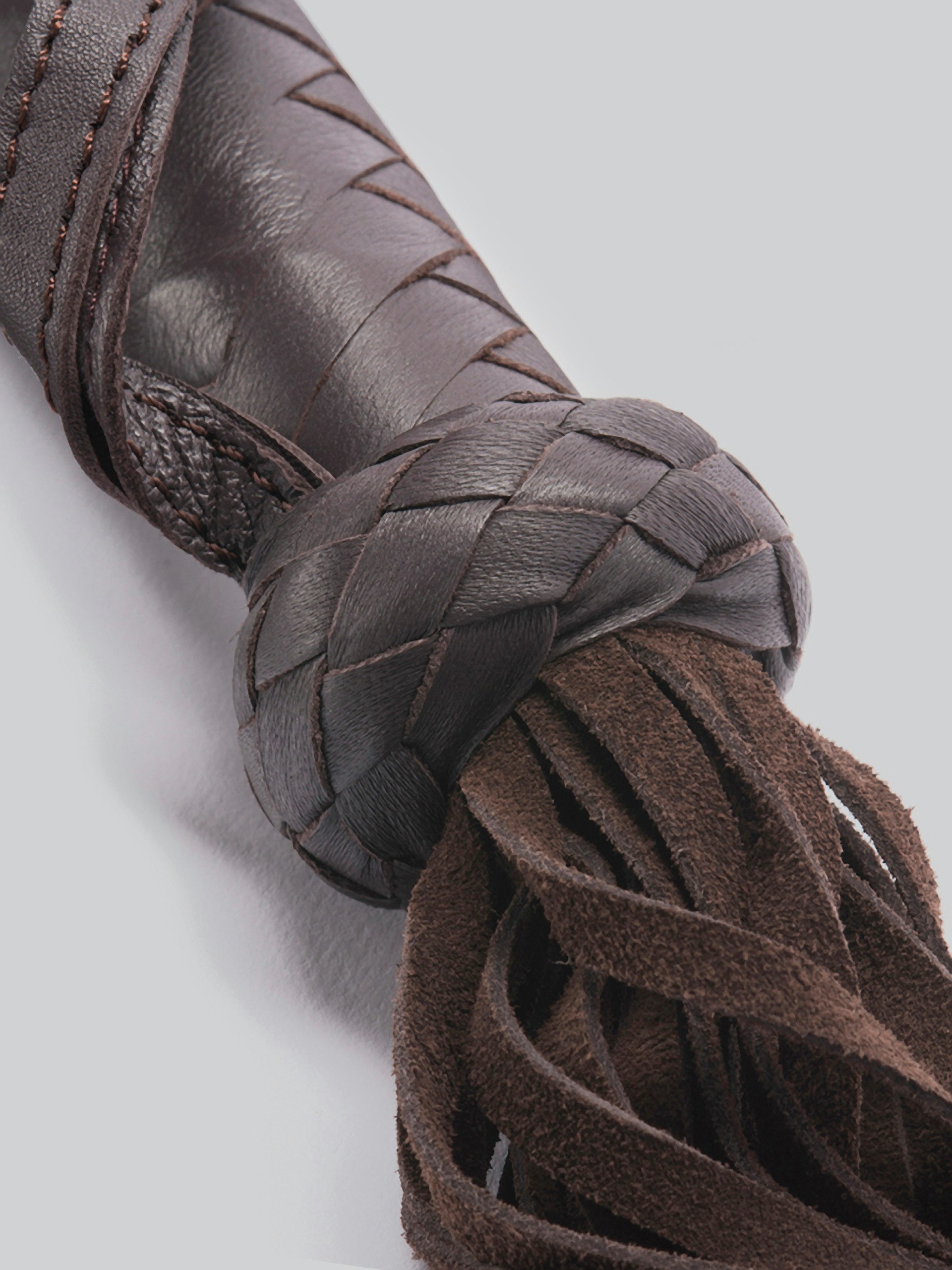 Coco de Mer Brown Leather Flogger, Brown, hi-res
