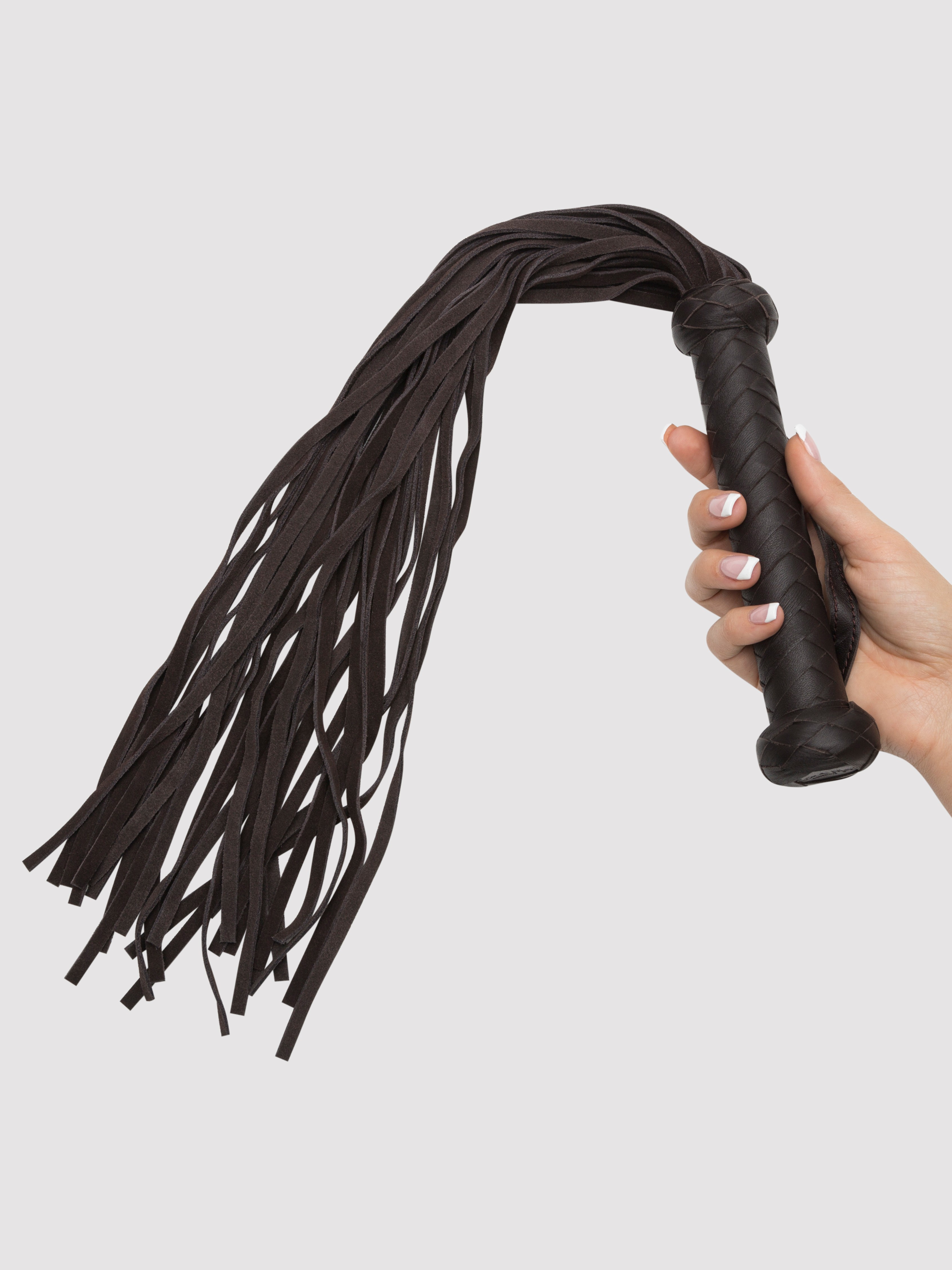 Coco de Mer Brown Leather Flogger, Brown, hi-res