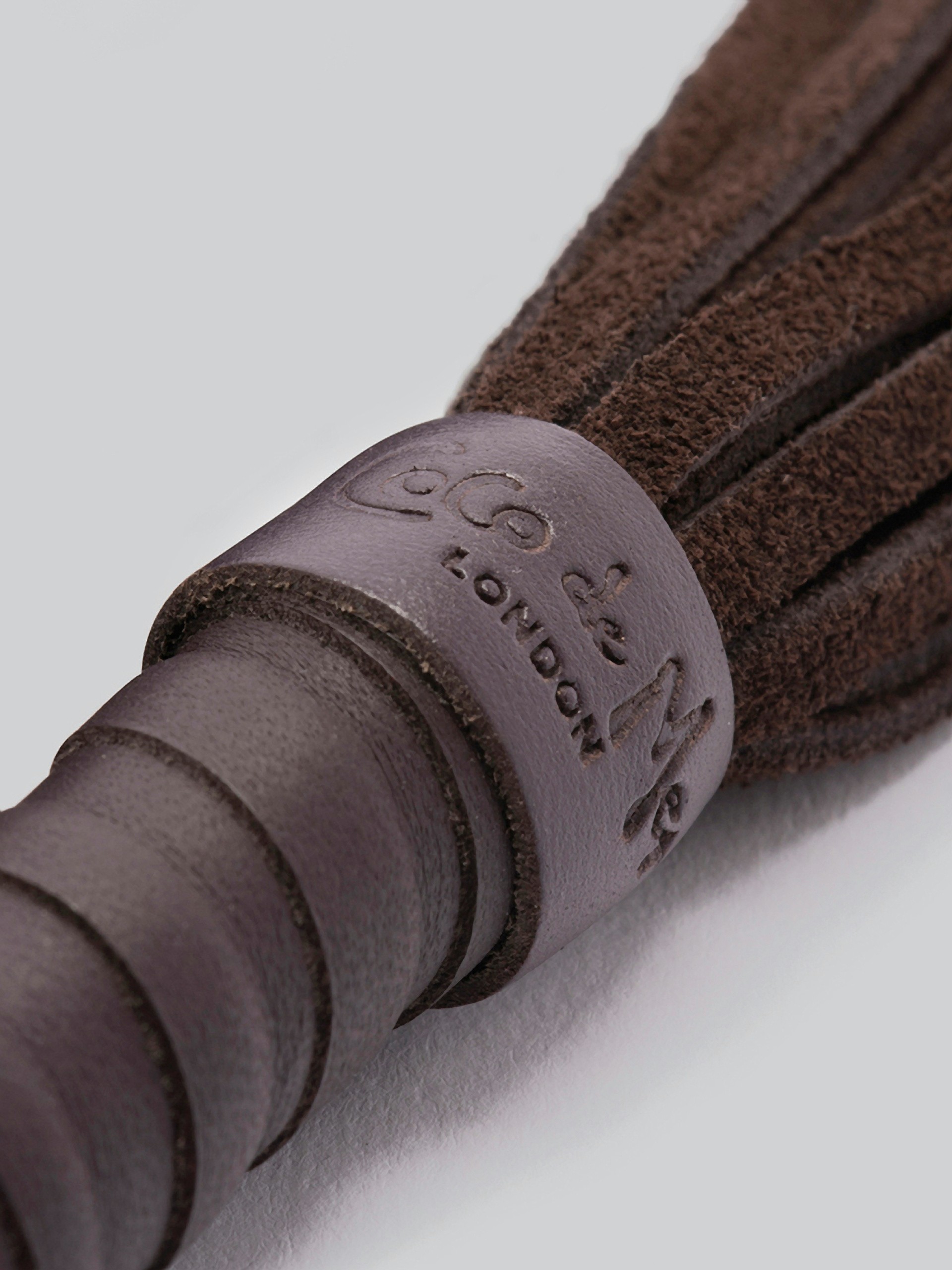 Coco de Mer Brown Leather Small Flogger, Brown, hi-res