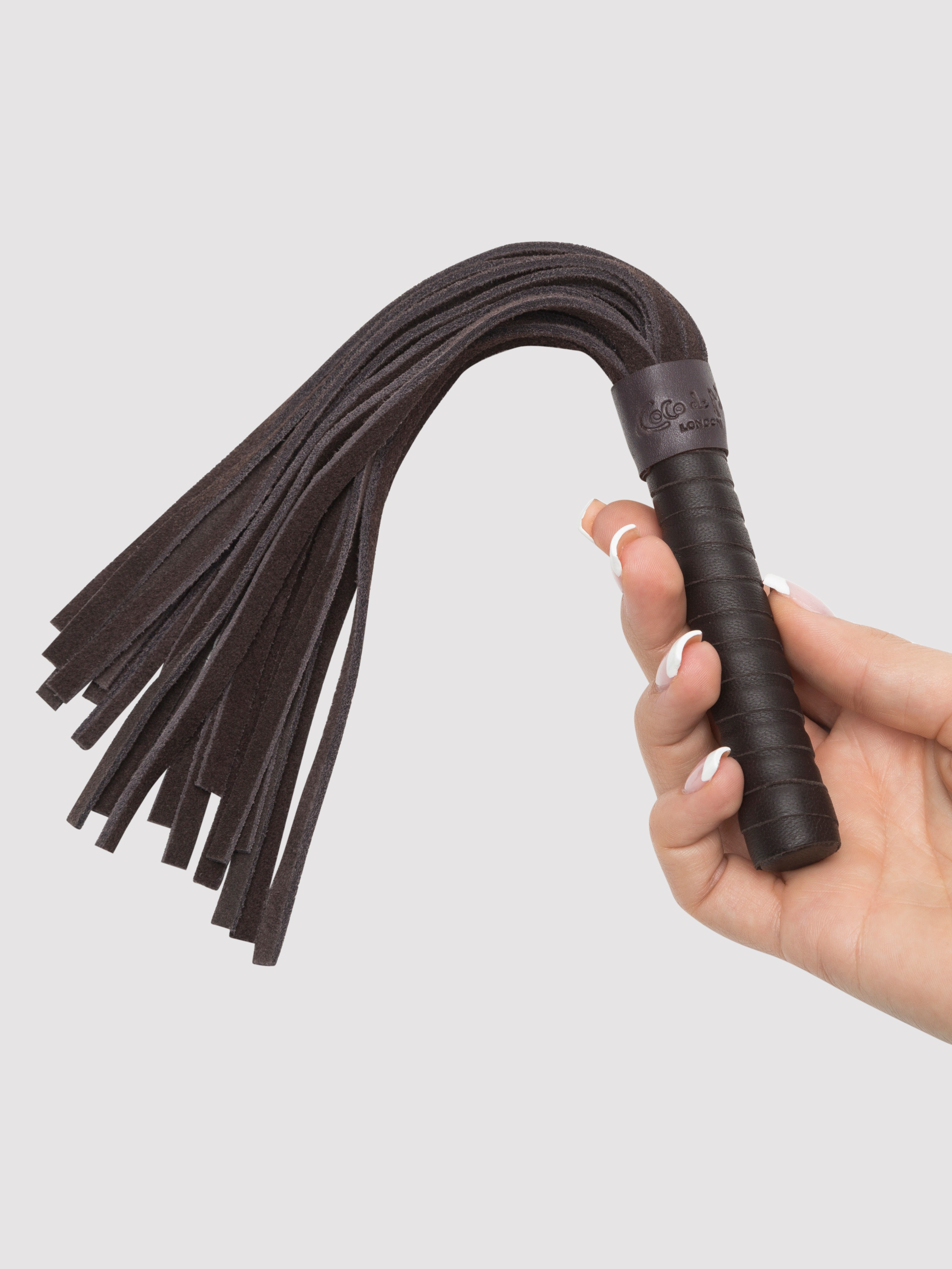 Coco de Mer Brown Leather Small Flogger, Brown, hi-res