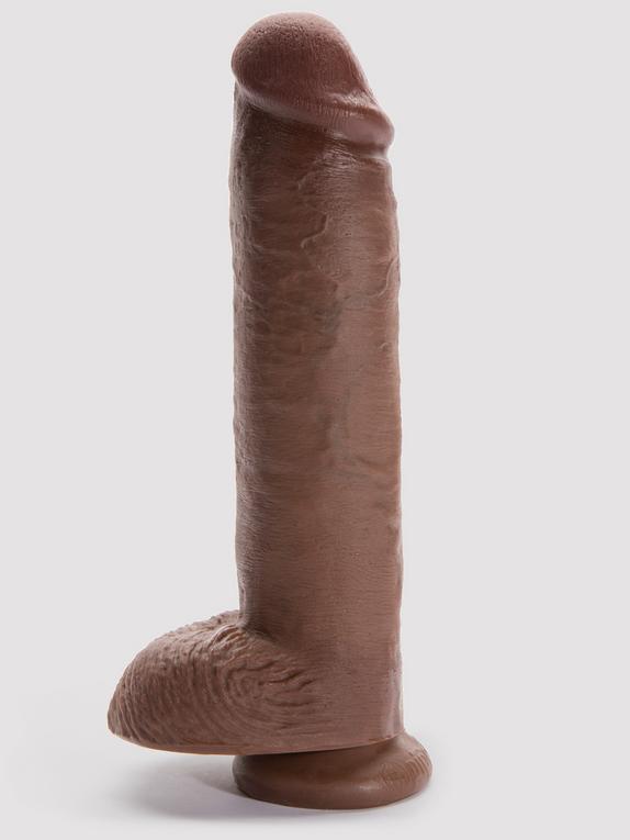 King Cock Extra Girthy Ultra Realistic Suction Cup Dildo with Balls 9.5 Inch, Flesh Brown, hi-res
