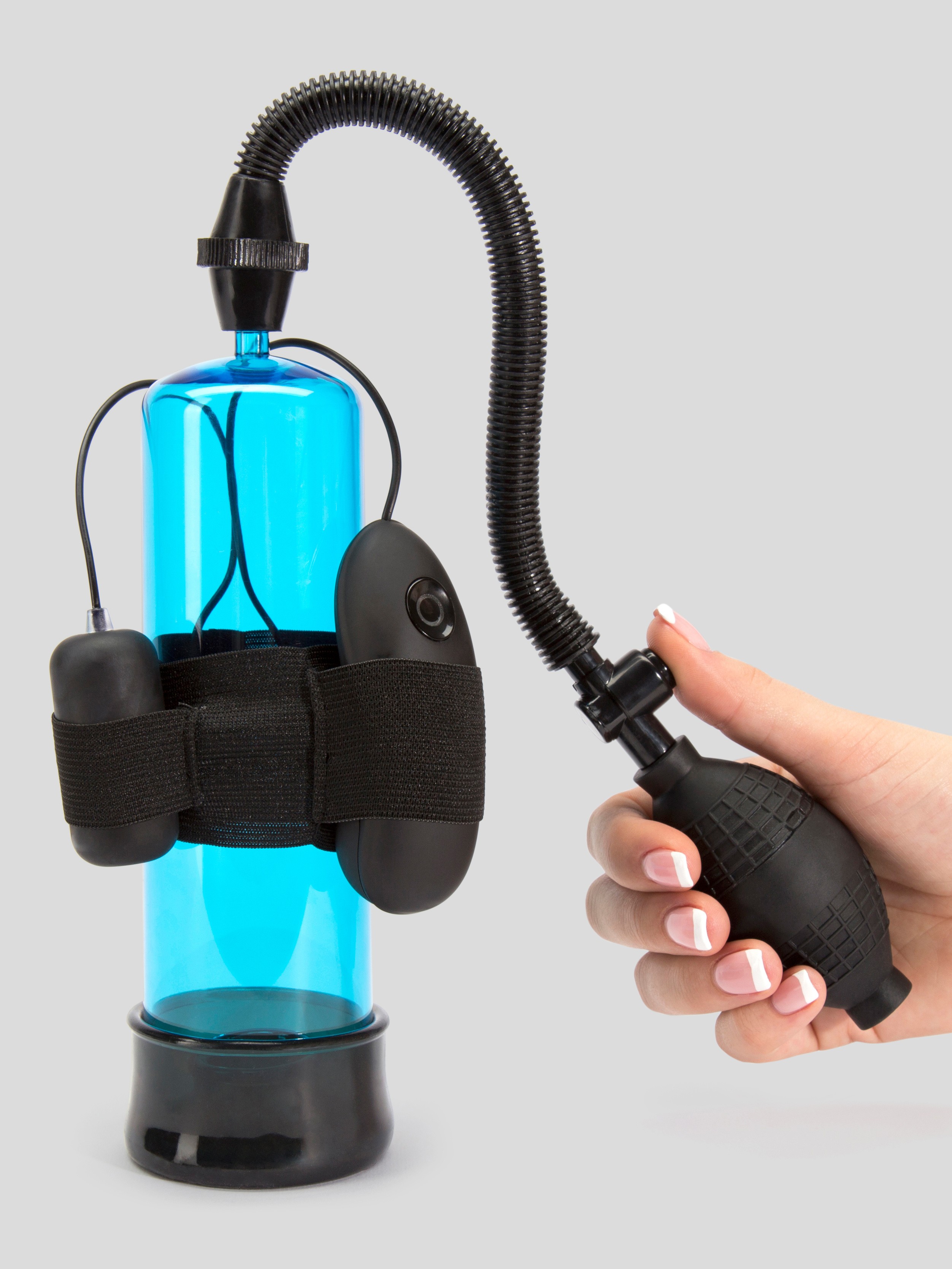 Lovehoney Pumped Up 7 Function Vibrating Penis Pump, Blue, hi-res