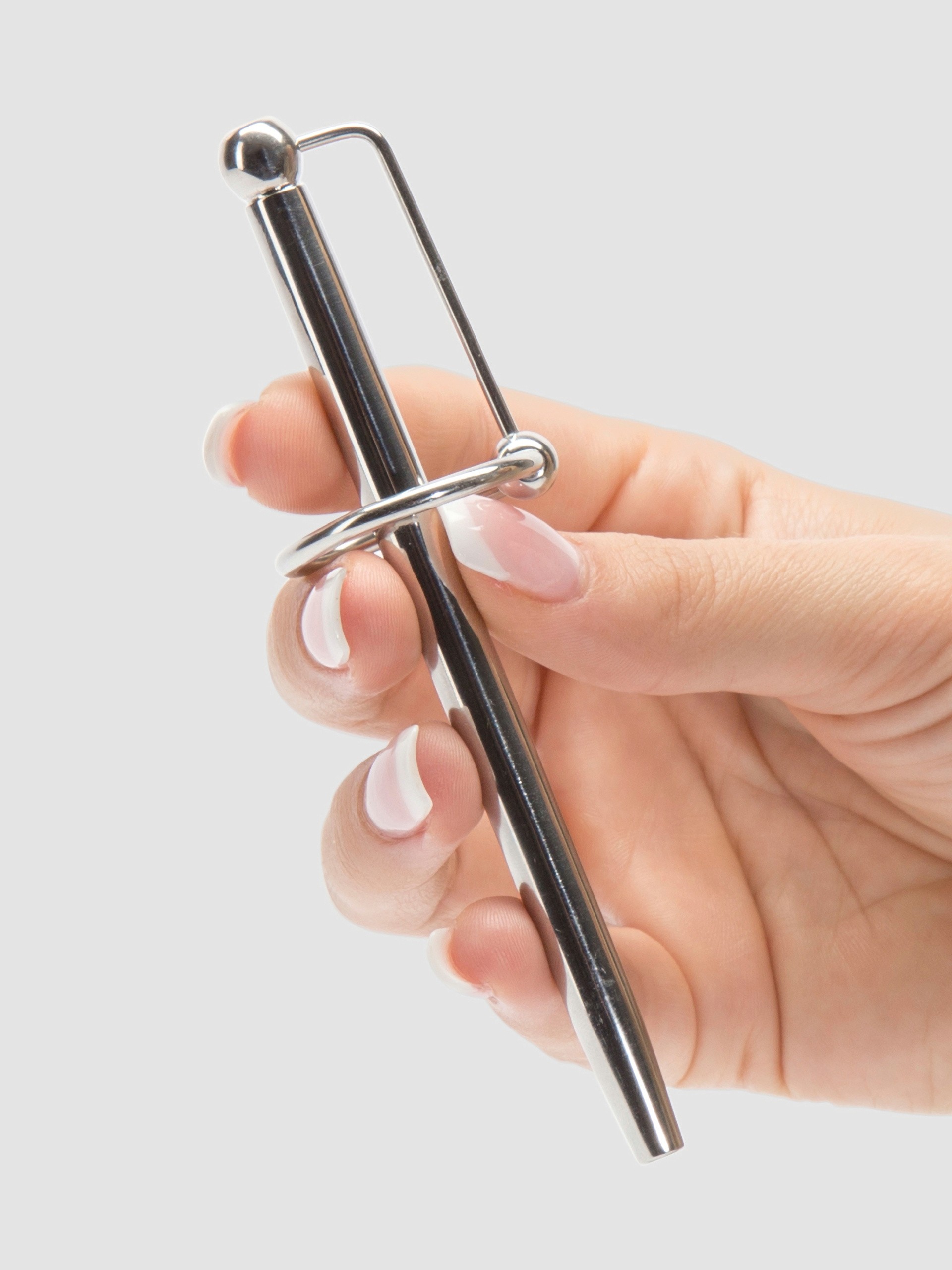 Titus Stainless Steel Through-Hole Prince's Wand with Glans Ring, Silver, hi-res