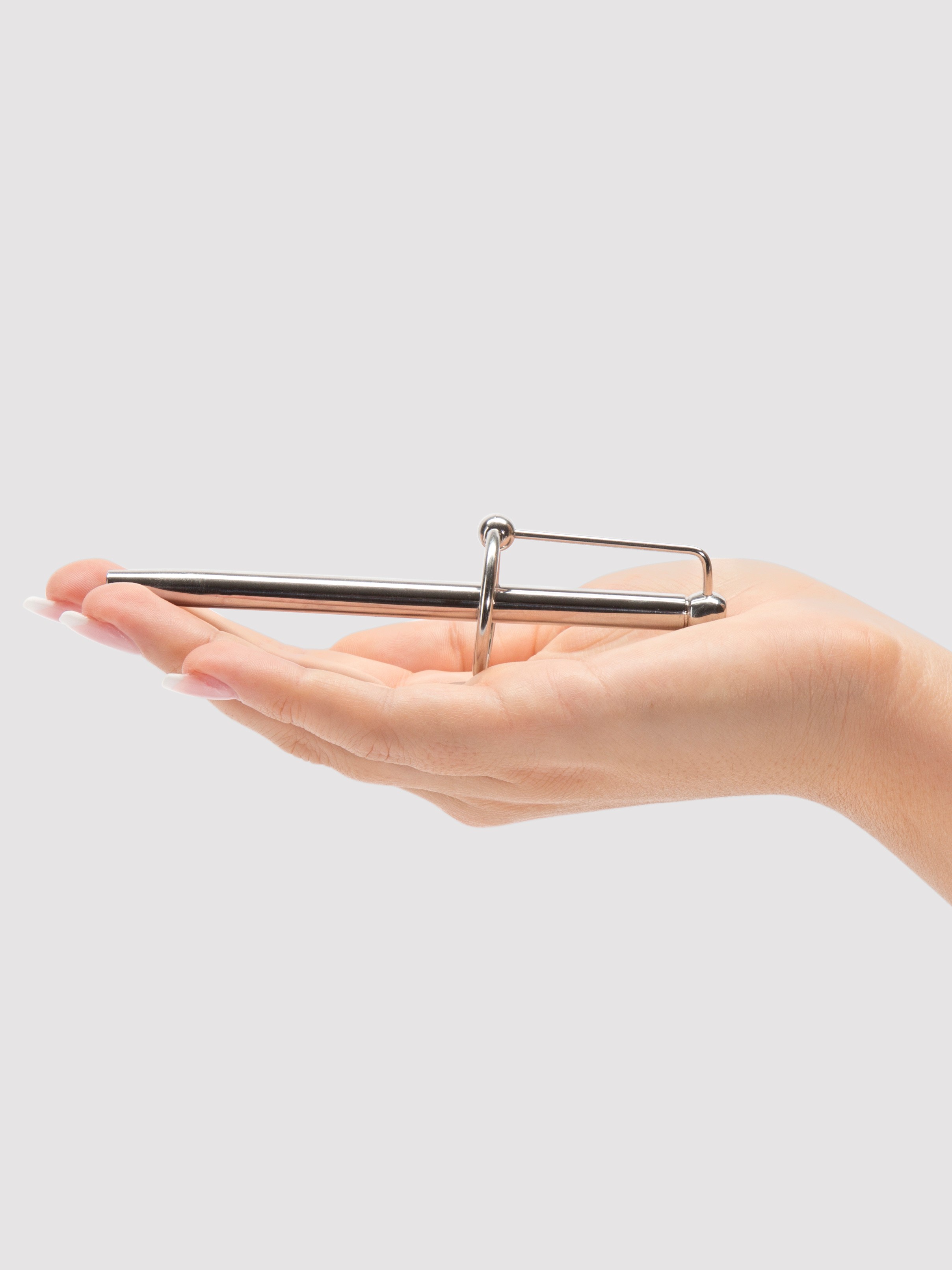 Titus Stainless Steel Through-Hole Prince's Wand with Glans Ring, Silver, hi-res