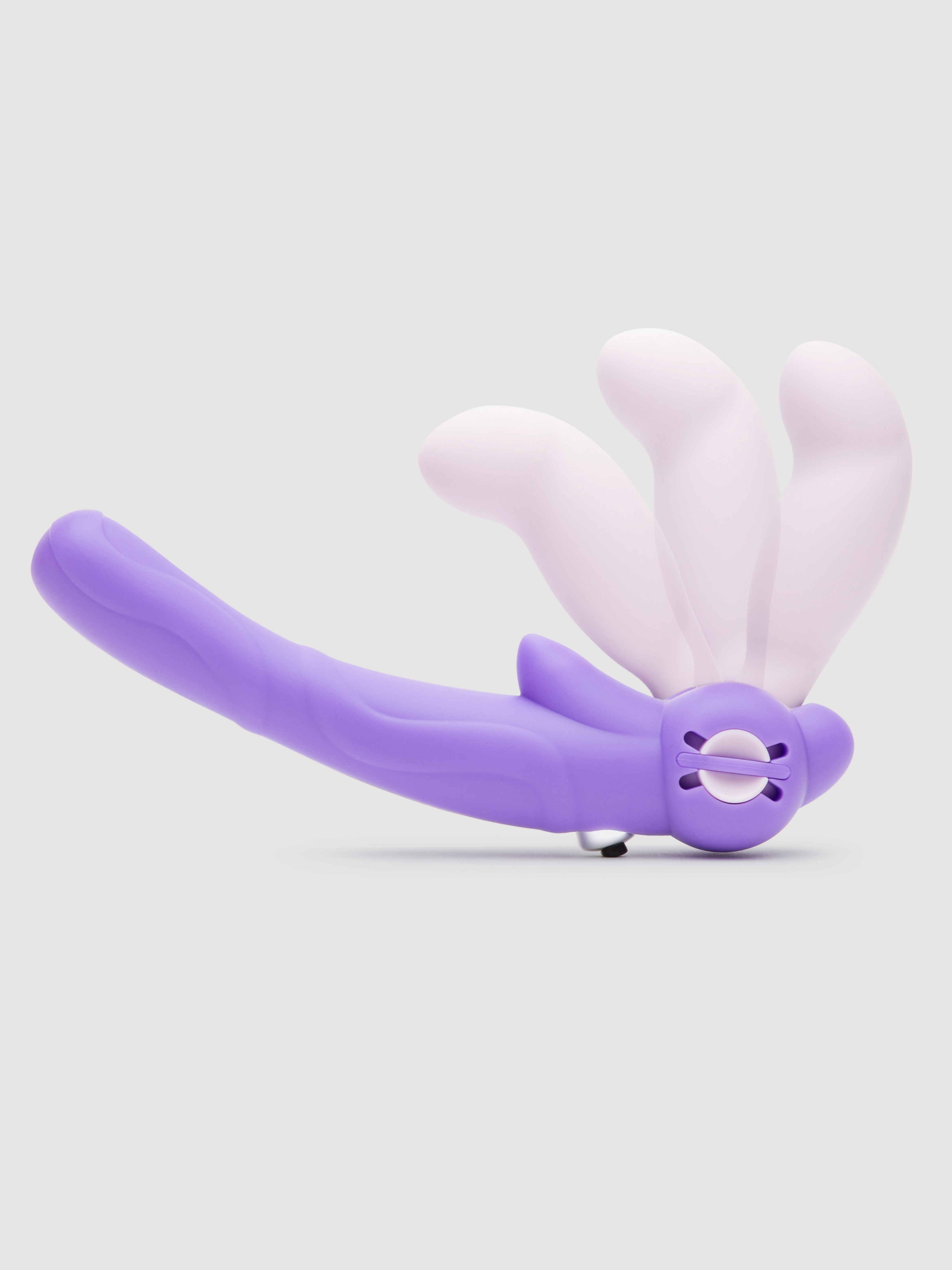 Lovehoney Double Delight Adjustable Vibrating Strapless Strap-On Dildo, Purple, hi-res