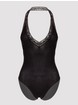 Lovehoney Crotchless Halterneck Teddy, Black, hi-res
