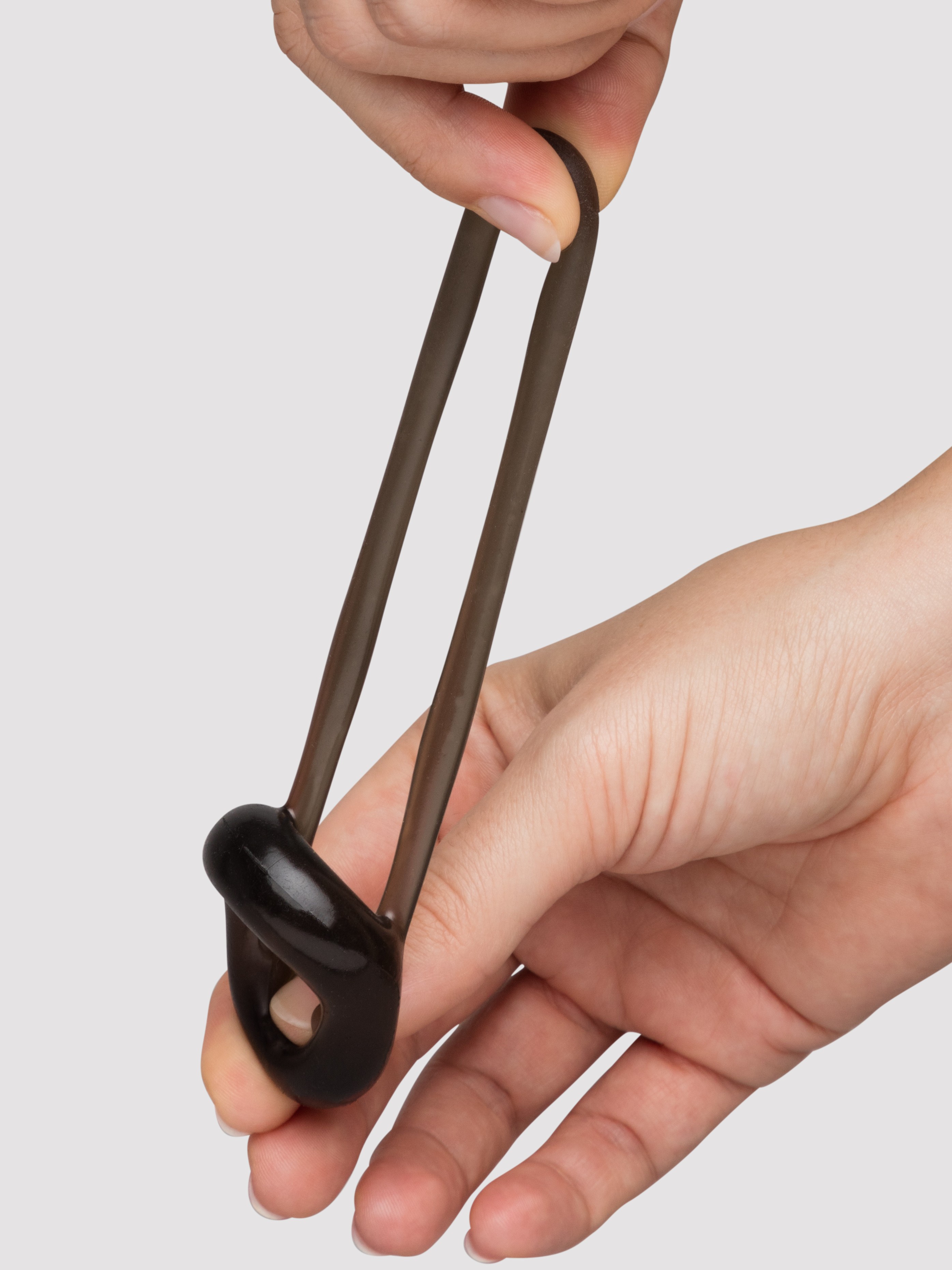 Lovehoney Performance Enhancer Double Stamina Ring, Black, hi-res