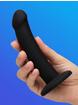Lovehoney Curved Silicone Suction Cup Dildo 5.5 Inch, Black, hi-res