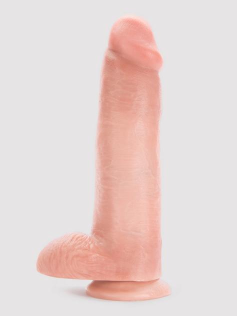 Gros gode ventouse ultra réaliste testicules 27 cm, King Cock, Couleur rose chair, hi-res