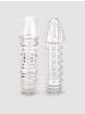 Lovehoney Twin Teasers Textured Penis Sleeves (2 Pack), Clear, hi-res
