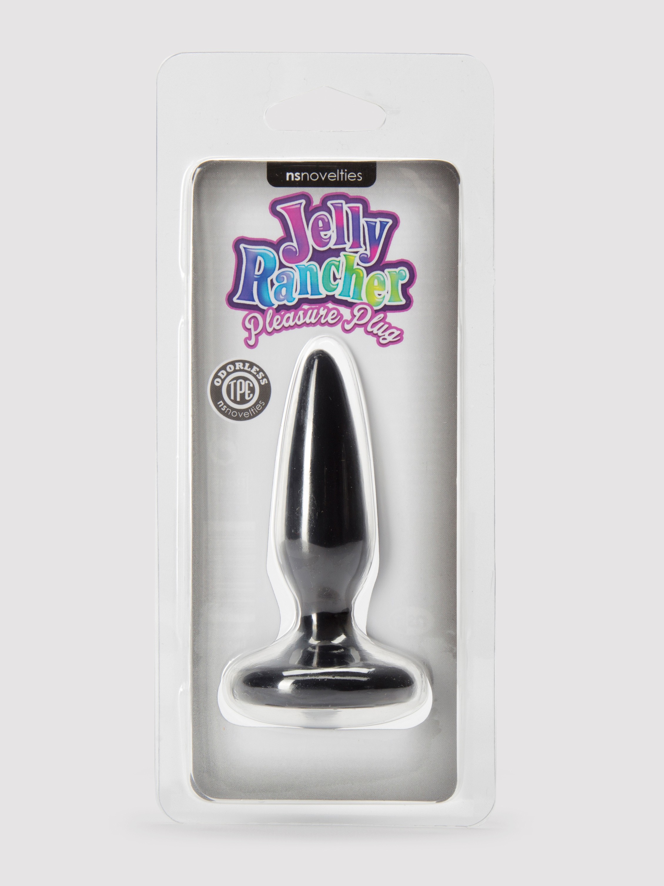 Jelly Rancher Pleasure Beginner's Butt Plug with Suction Cup 3 Inch, Black, hi-res
