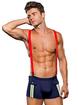 Envy Sexy Fireman Trunks and Suspenders Set, Blue, hi-res