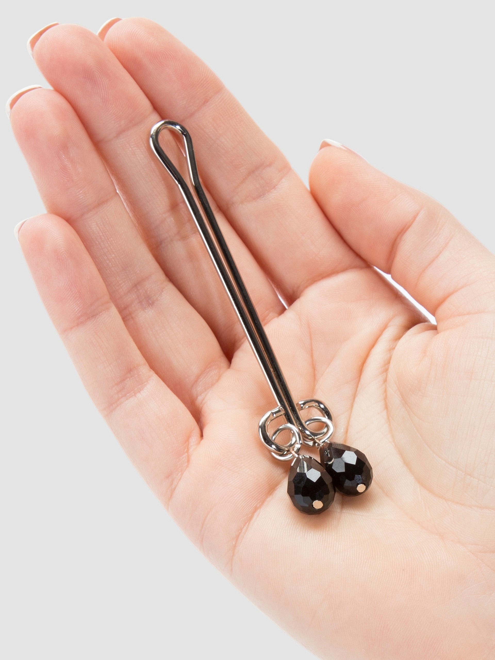 Bondage Boutique Jewelled Clitoral Pleasure Clip, Silver, hi-res