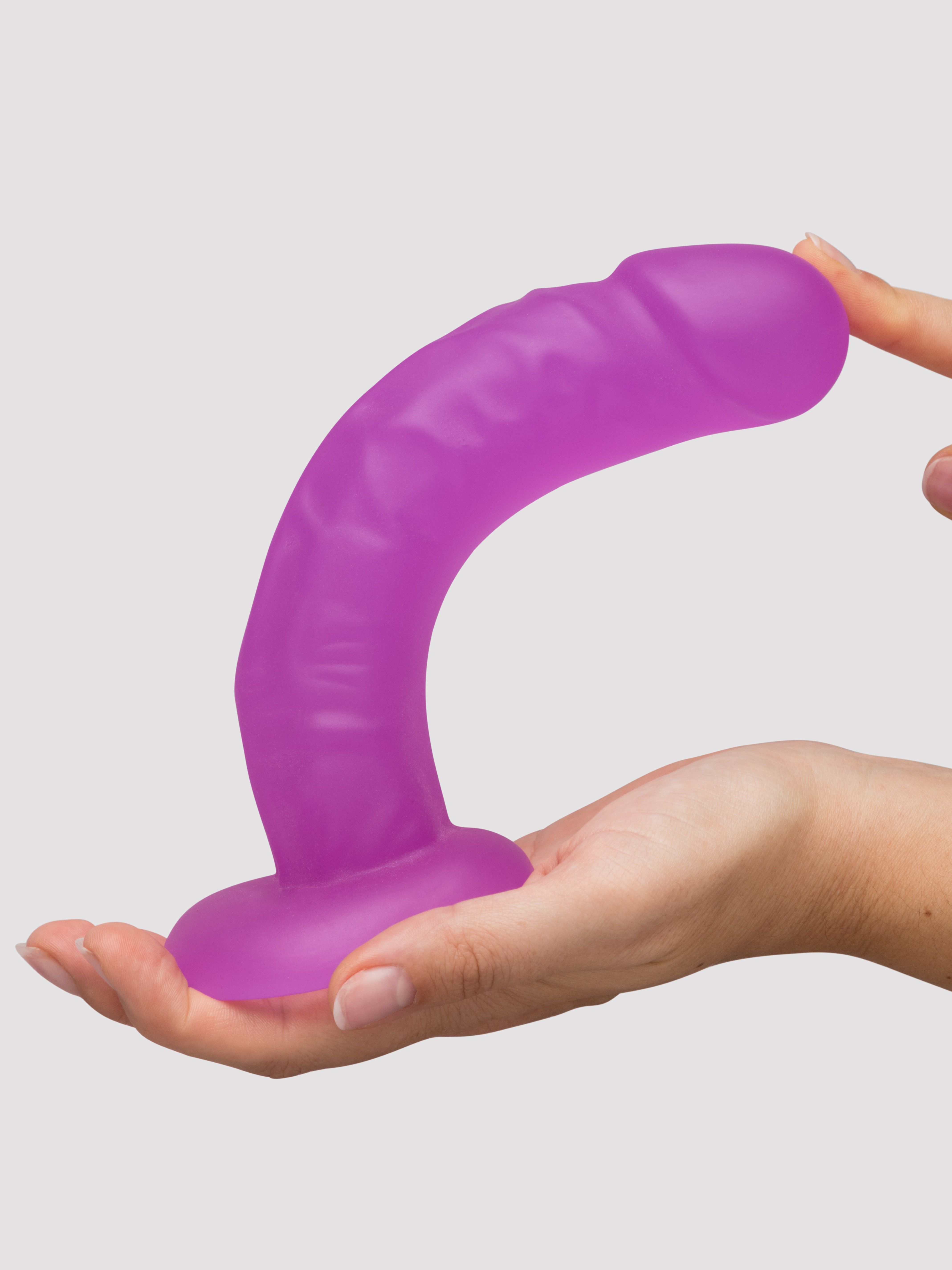 BASICS Suction Cup Dildo 8 Inch, Purple, hi-res