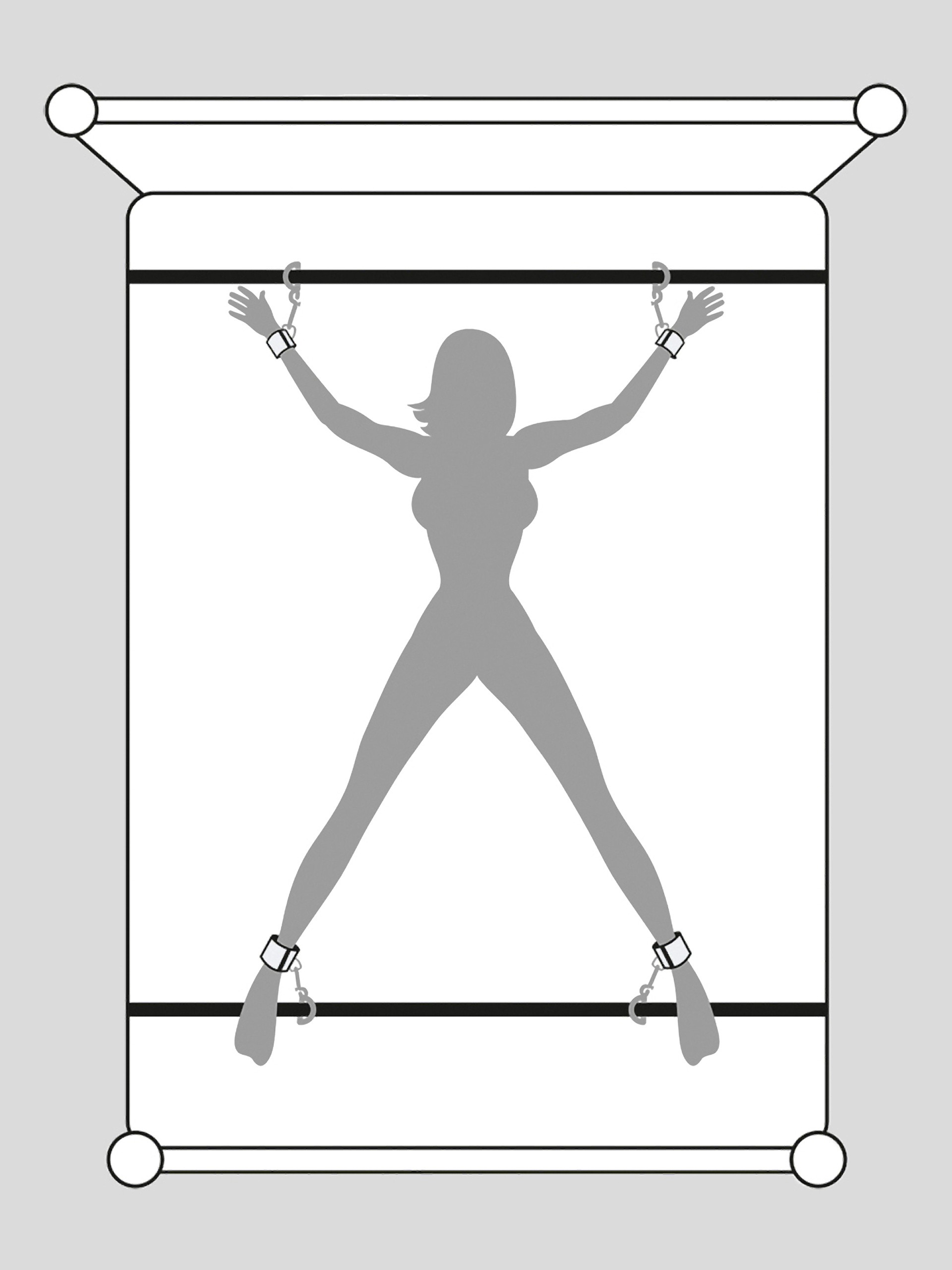 DOMINIX Deluxe Adjustable Leather Cuff Under Mattress Set, Black, hi-res