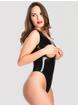 Easy-On Latex Leotard Body with Open Cups, Black, hi-res