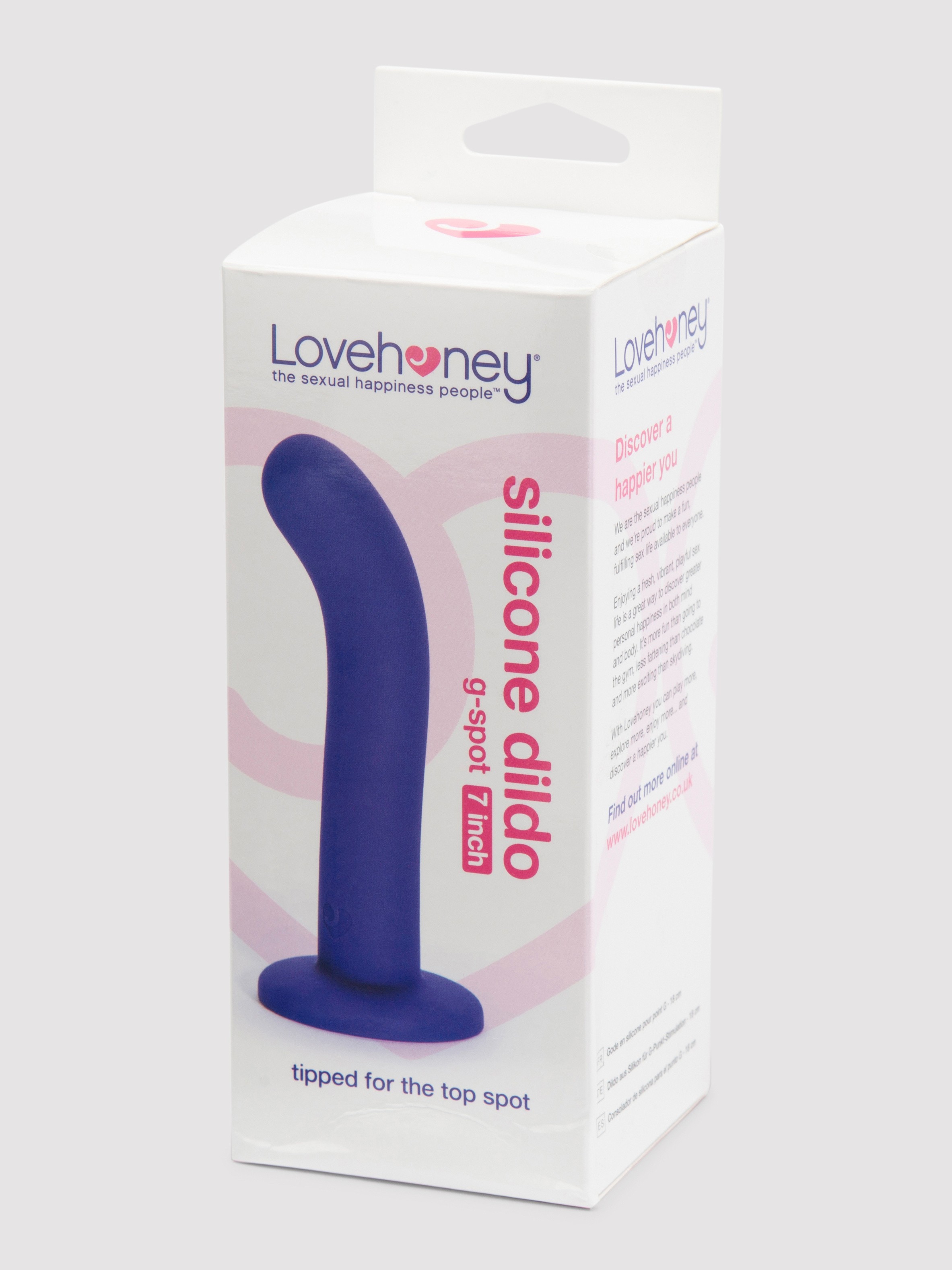 Lovehoney Silicone Suction Cup G-Spot Dildo 7 Inch, Purple, hi-res
