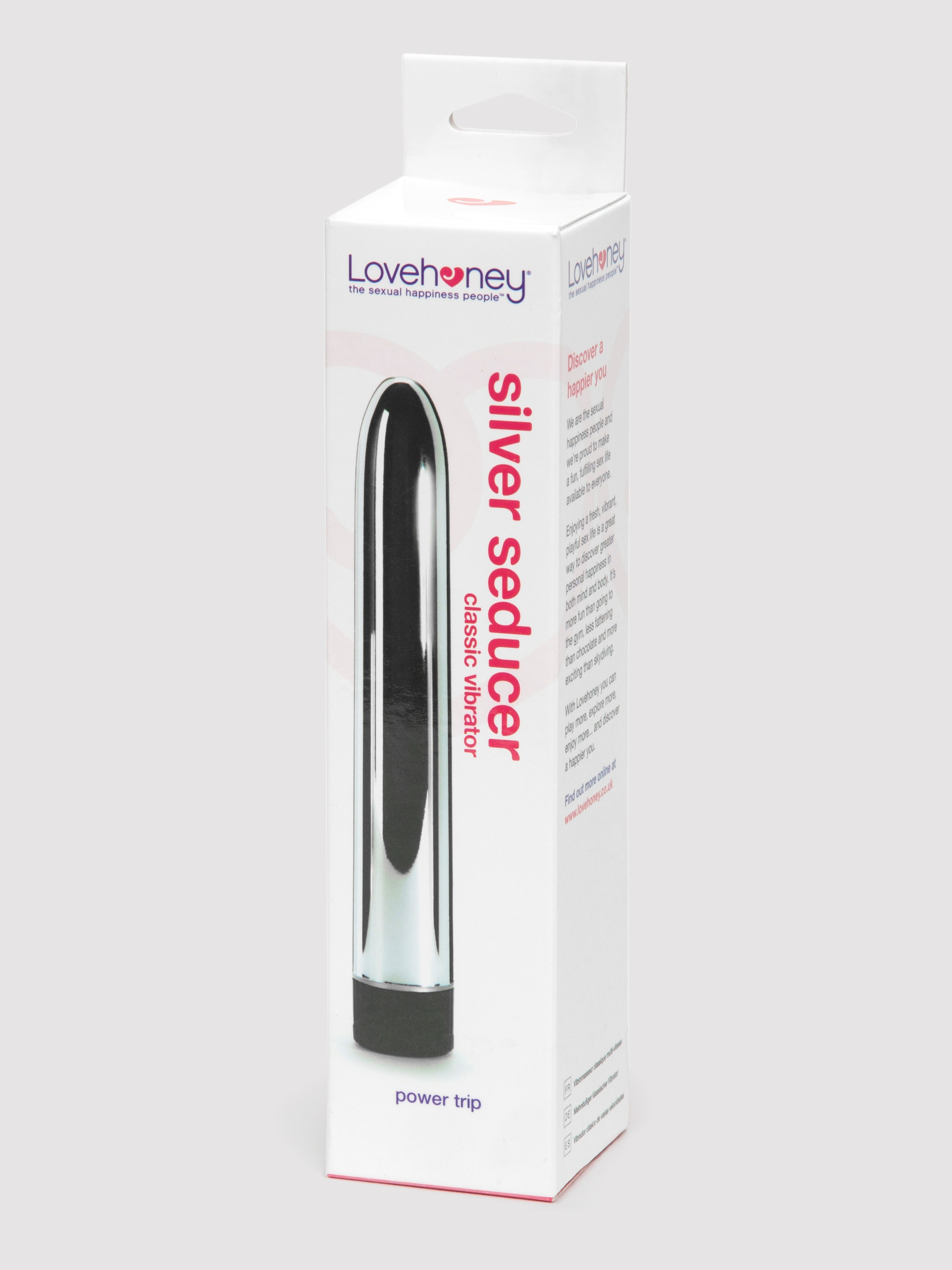 Lovehoney Silver Seducer Classic Vibrator 6 Inch, Silver, hi-res