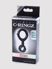 Ironman Duo Double Cock and Ball Ring, Black, hi-res
