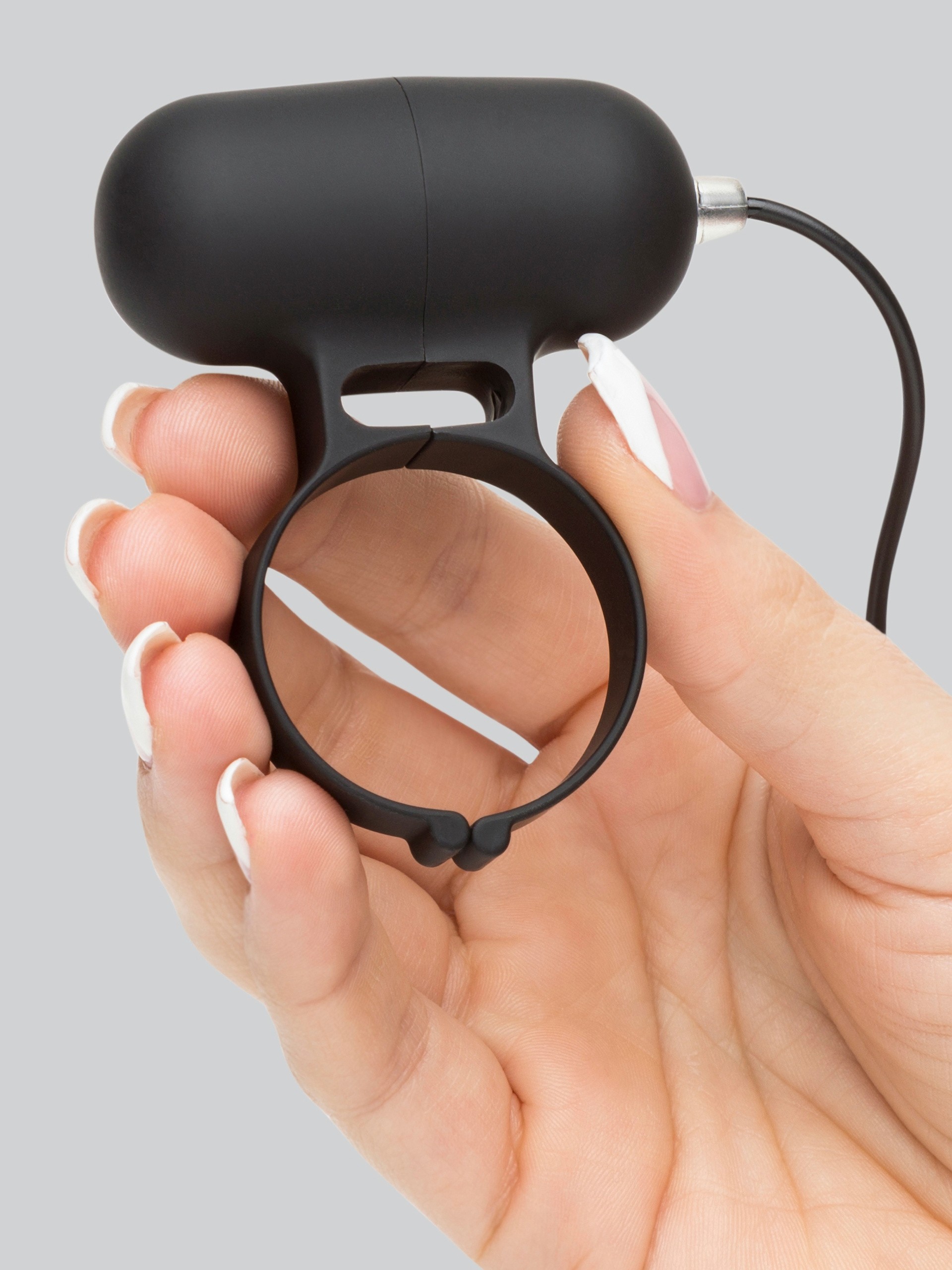 Aqua Vibrating Cock Ring, Black, hi-res