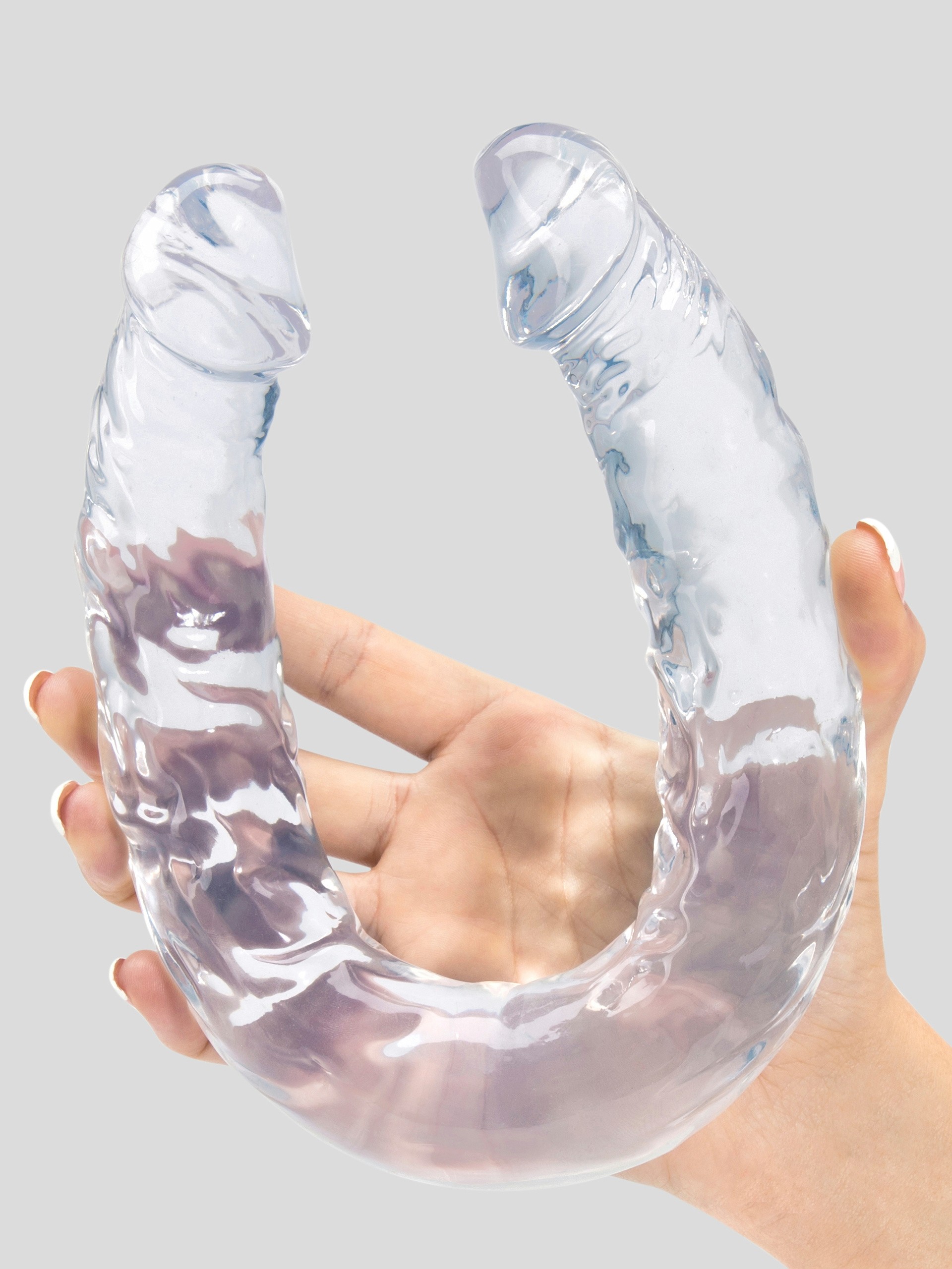 Ice Gem Realistic Double-Ended Dildo 16 Inch, Clear, hi-res