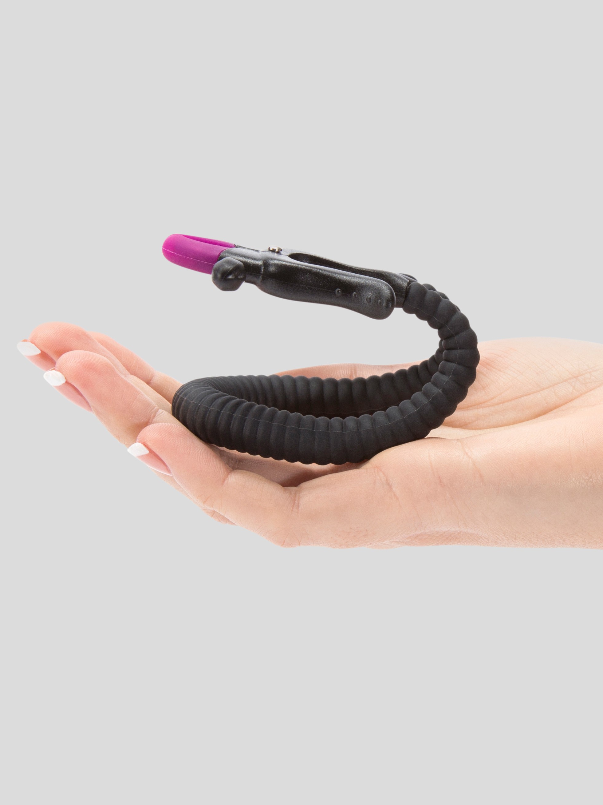 G-Spot Stimulating Intimate Part Spreader with Adjustable Clamps, Black, hi-res