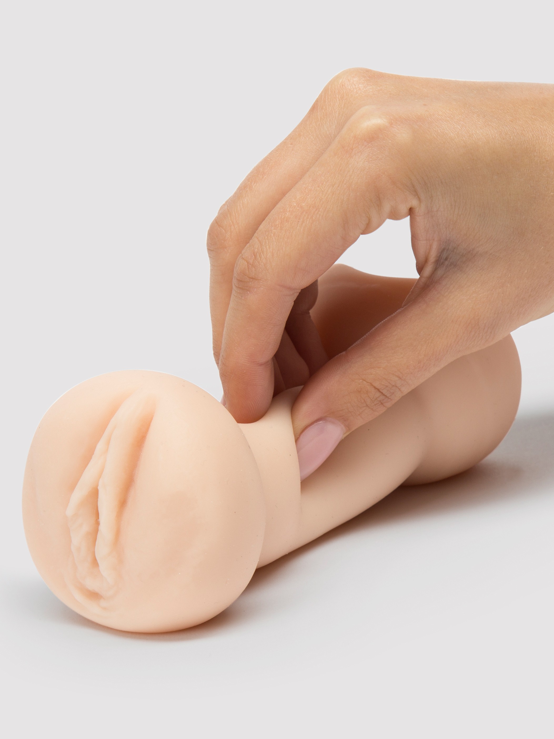 THRUST Pro Mini Dana Ribbed Pocket Pussy and Ass 8.1oz, Flesh Pink, hi-res