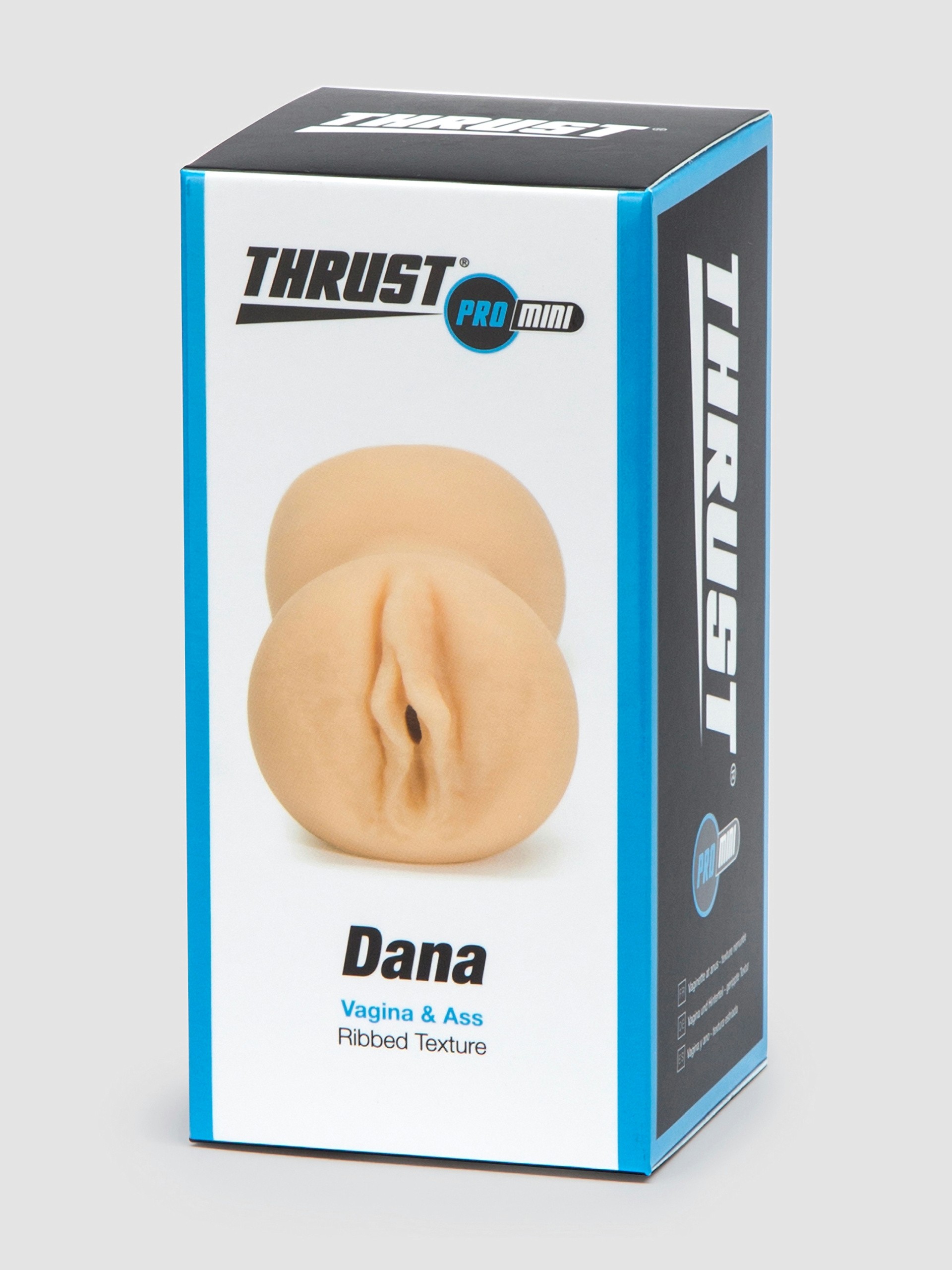 THRUST Pro Mini Dana Ribbed Pocket Pussy and Ass 8.1oz, Flesh Pink, hi-res