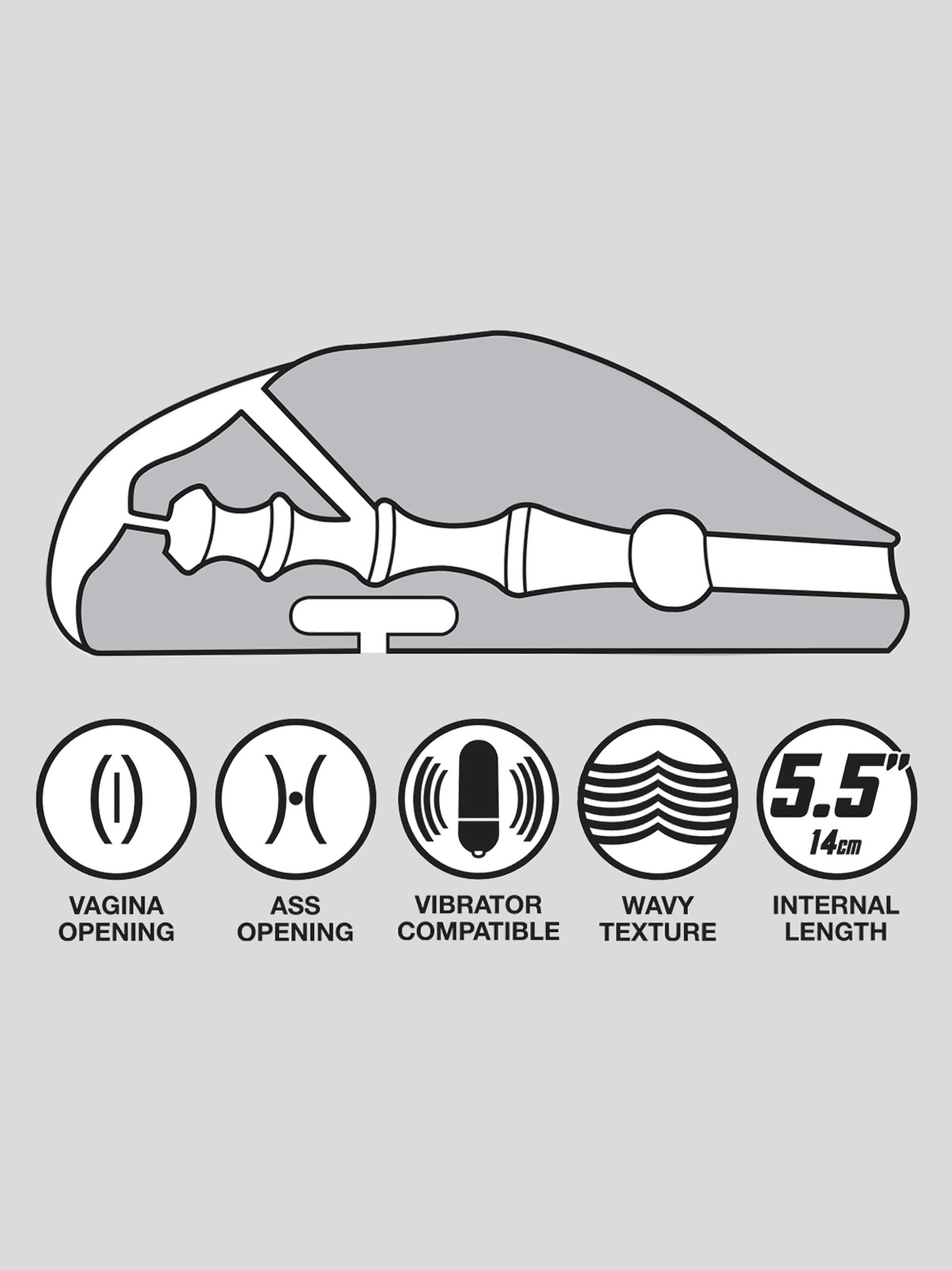 THRUST Pro Xtra Riley Wavy Vagina and Ass 790g, Flesh Pink, hi-res