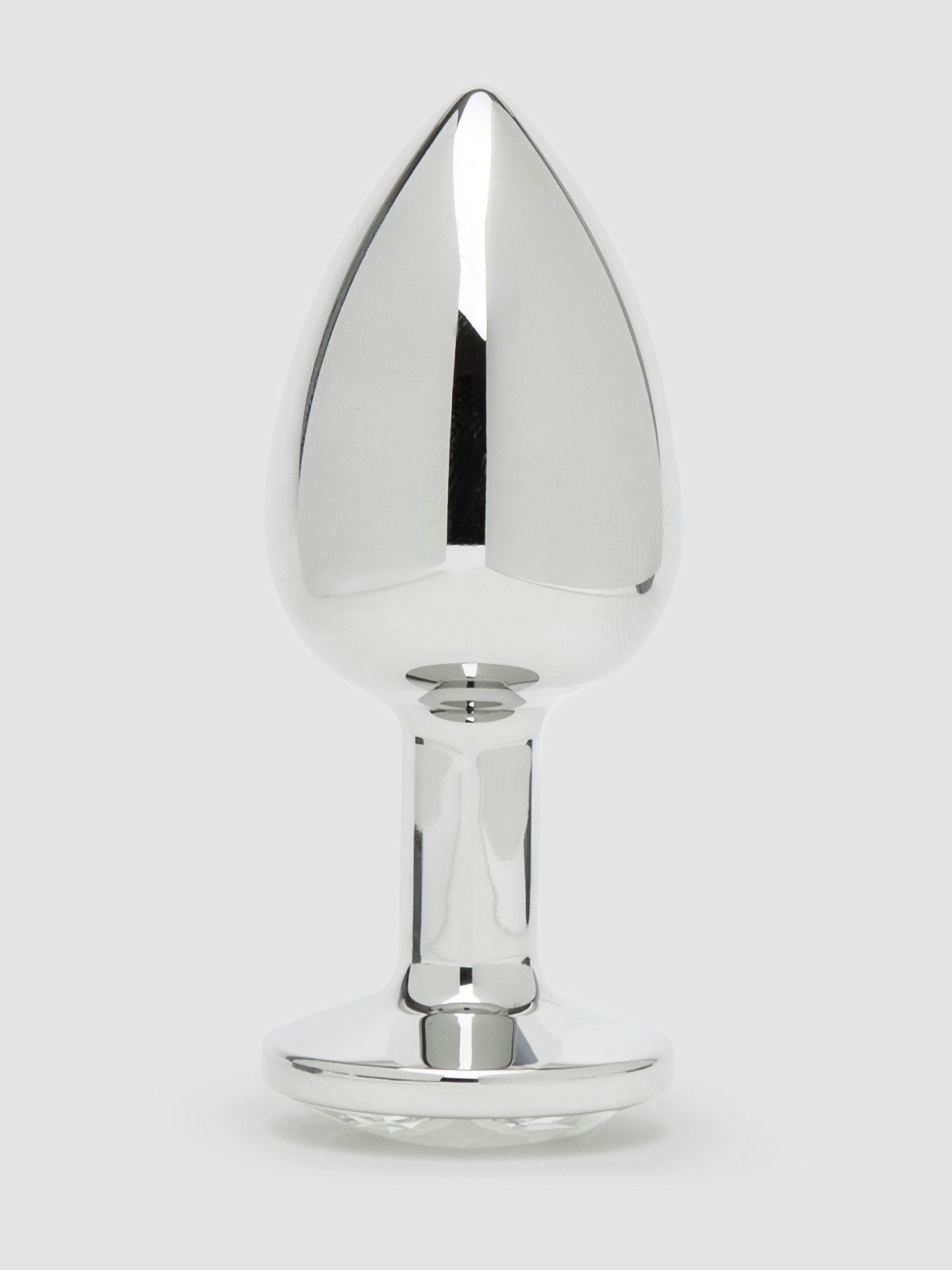 Rosebuds Stainless Steel Swarovski Crystal Butt Plug 2.5 Inch, Clear, hi-res