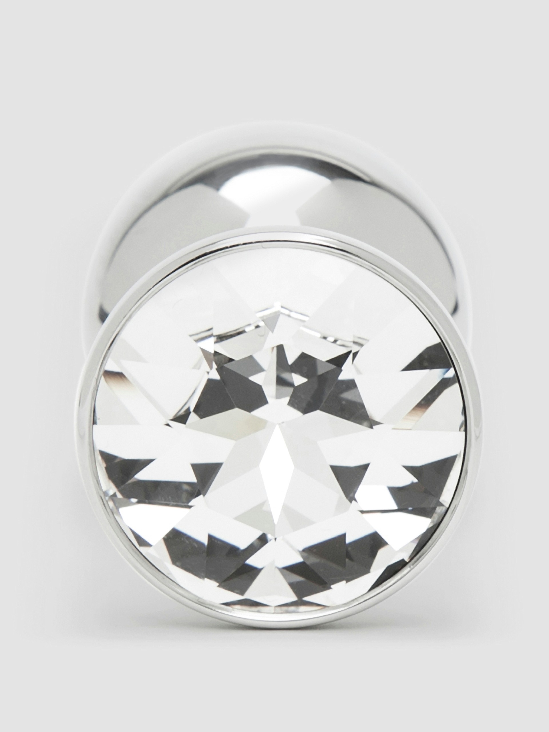 Rosebuds Stainless Steel Swarovski Crystal Butt Plug 2.5 Inch, Clear, hi-res