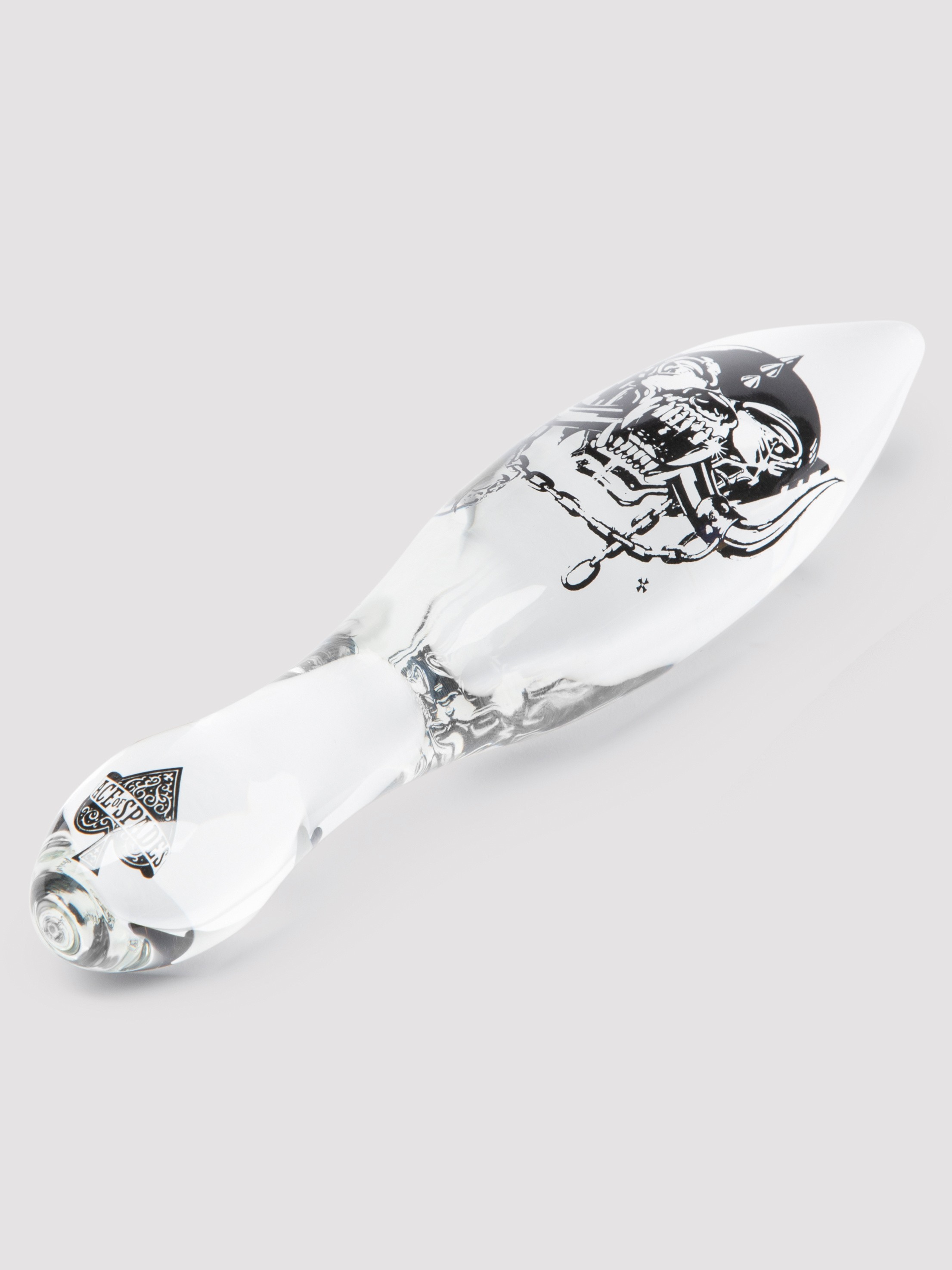 Mot&ouml;rhead Bomber Clear and Black Rock Hard Glass Dildo, Clear, hi-res