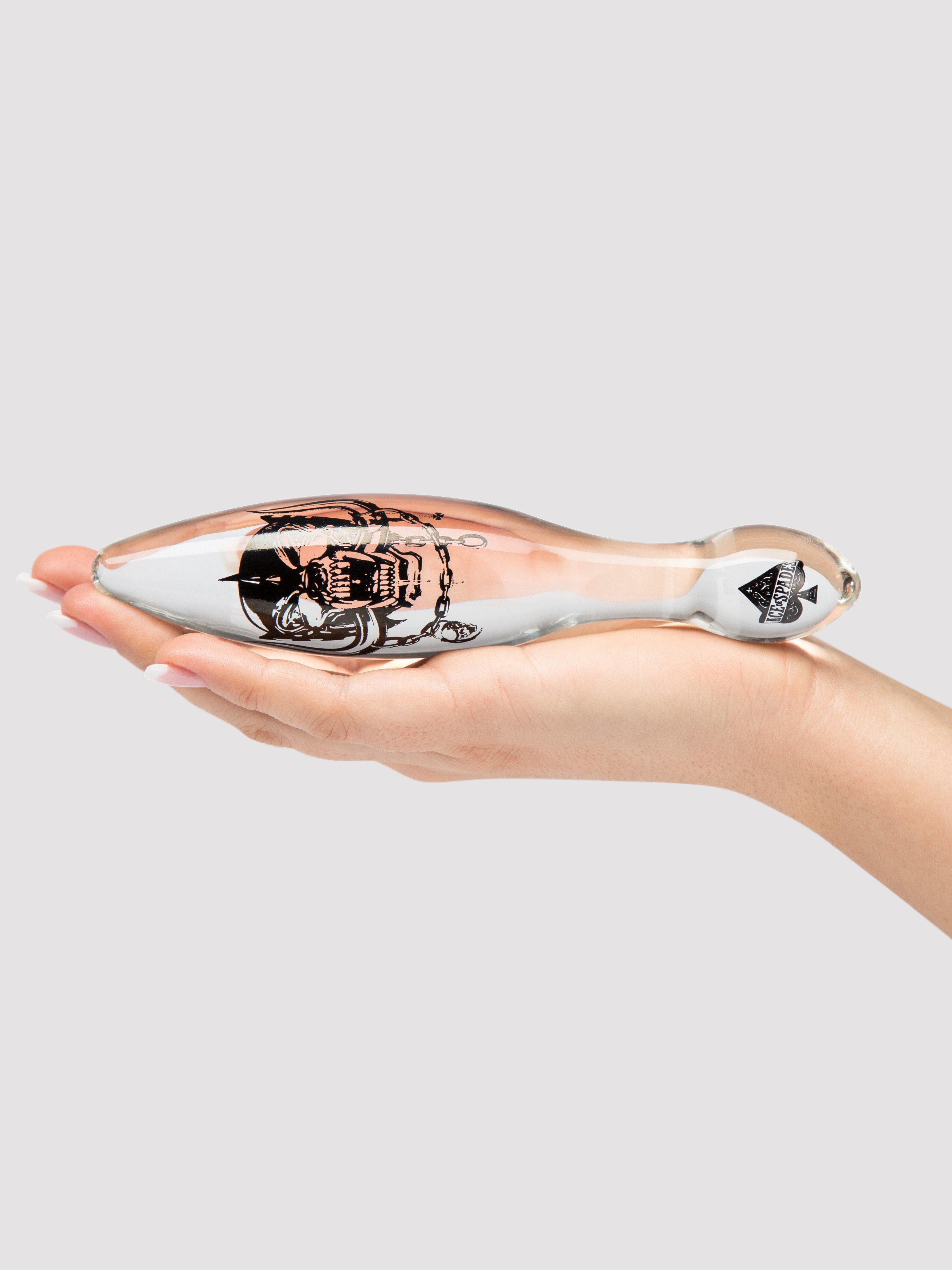 Mot&ouml;rhead Bomber Clear and Black Rock Hard Glass Dildo, Clear, hi-res