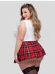 Lovehoney Fantasy Plus Size Tartan Skirt and Blouse Set, Red, hi-res