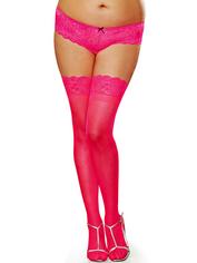 Dreamgirl Hot Pink Lace Top Thigh Highs
