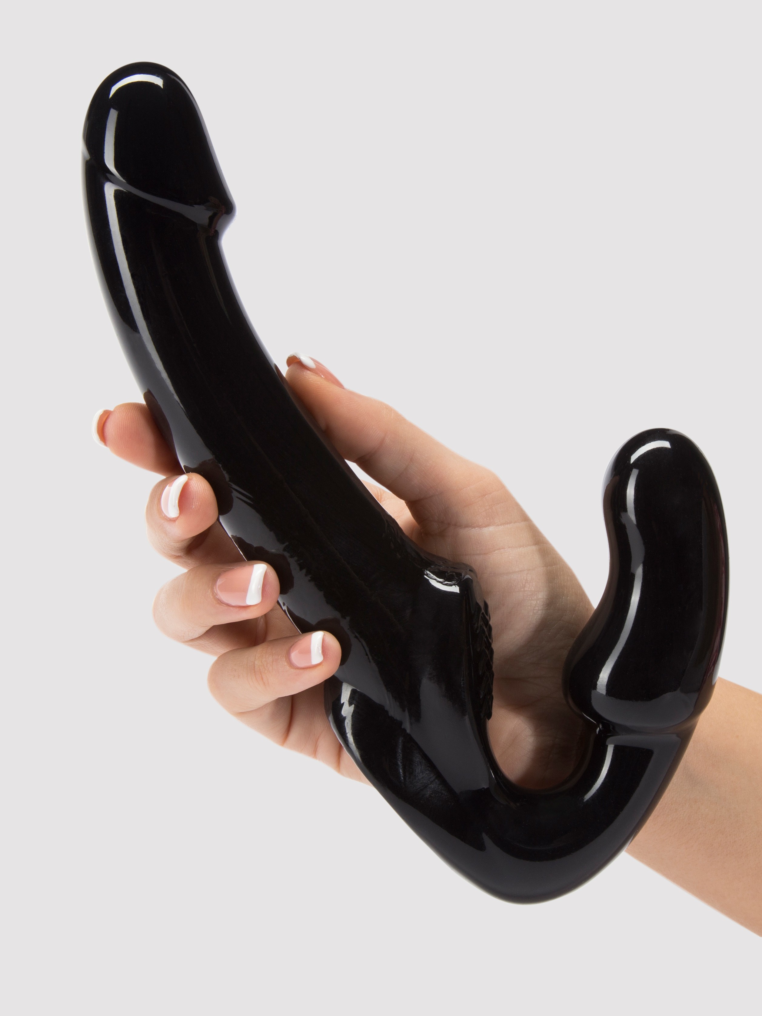 Revolver Strapless Strap-On G-Spot Dildo 6 Inch, Black, hi-res
