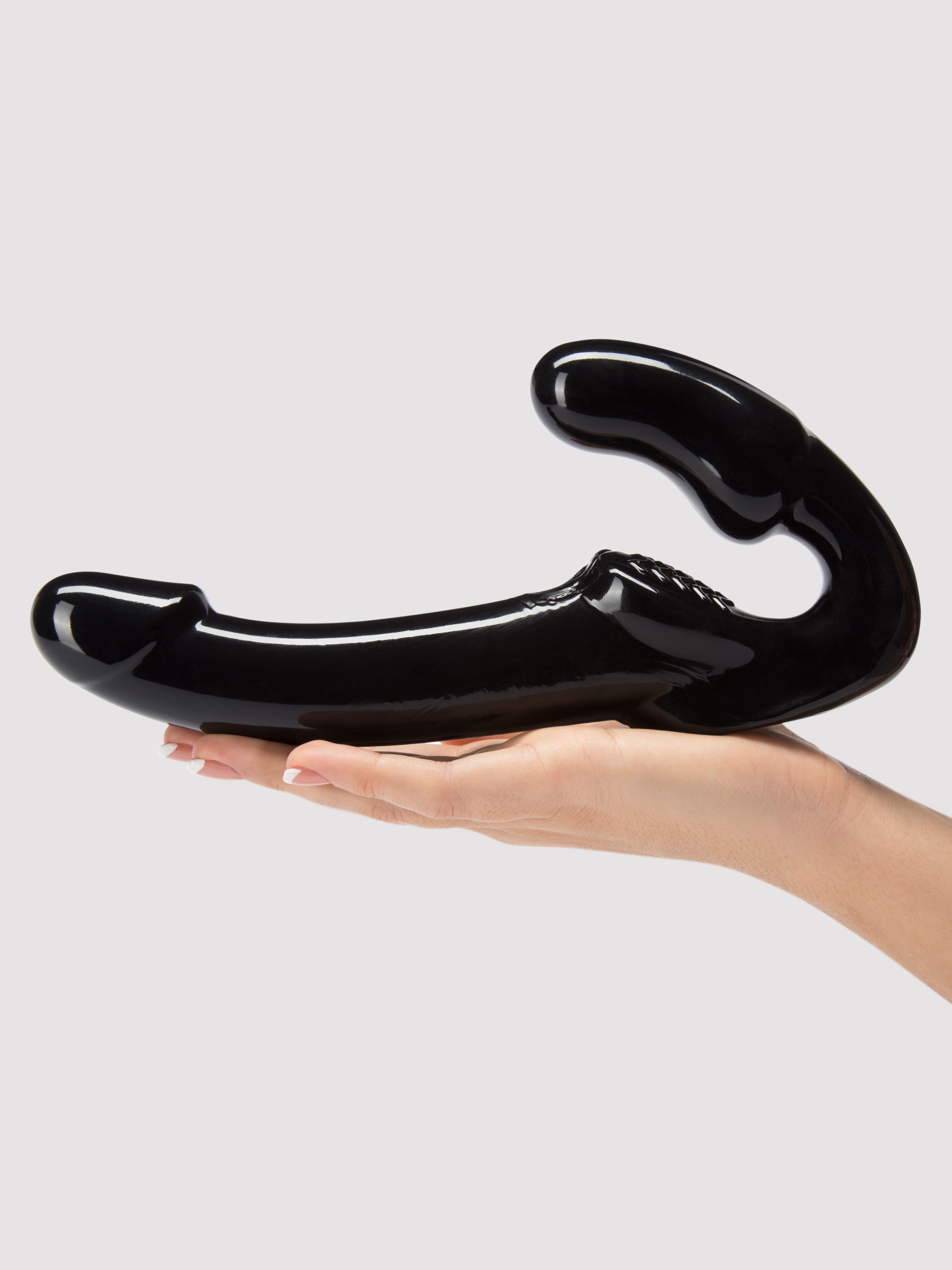 Revolver Strapless Strap-On G-Spot Dildo 6 Inch, Black, hi-res