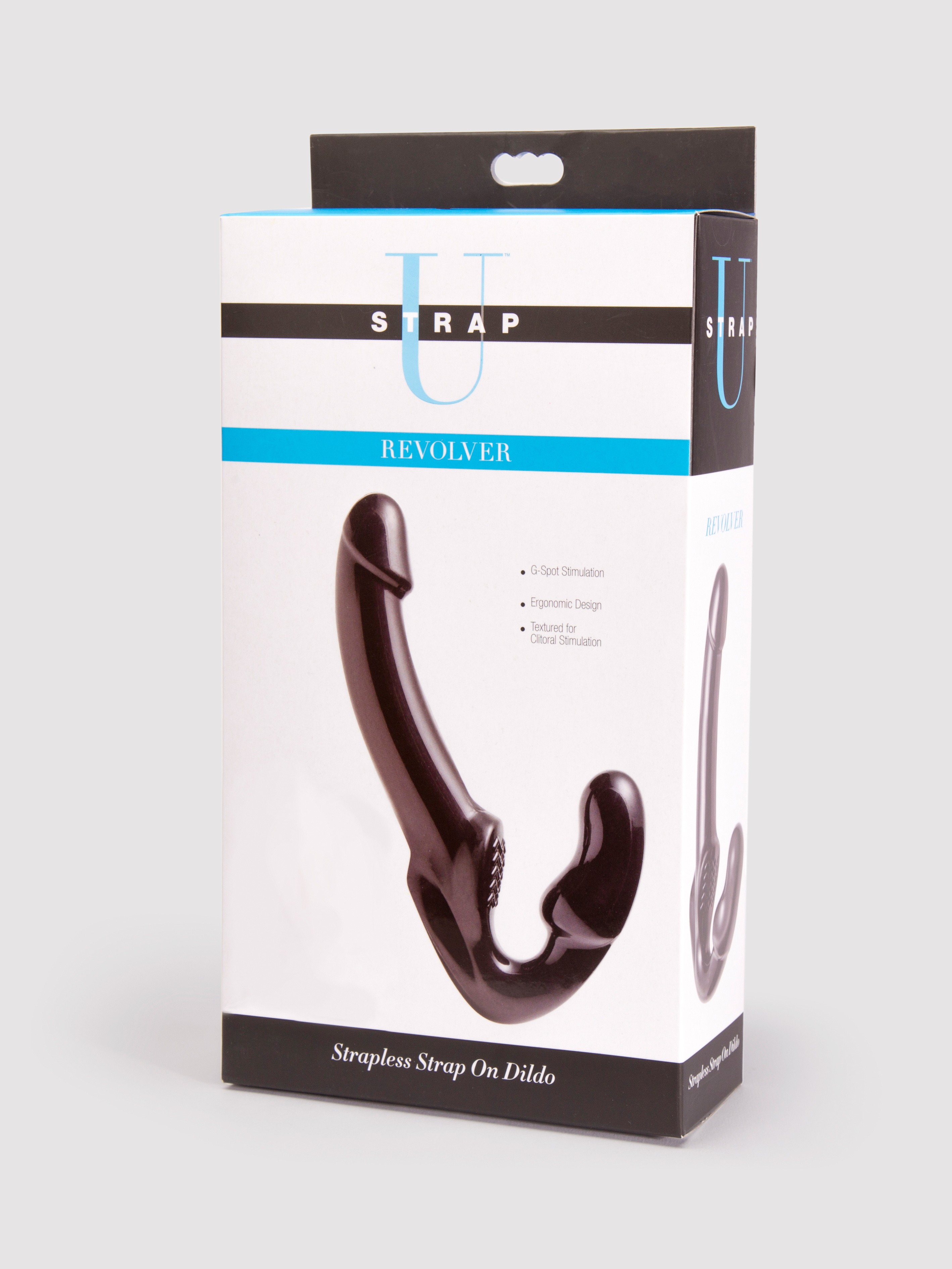 Revolver Strapless Strap-On G-Spot Dildo 6 Inch, Black, hi-res