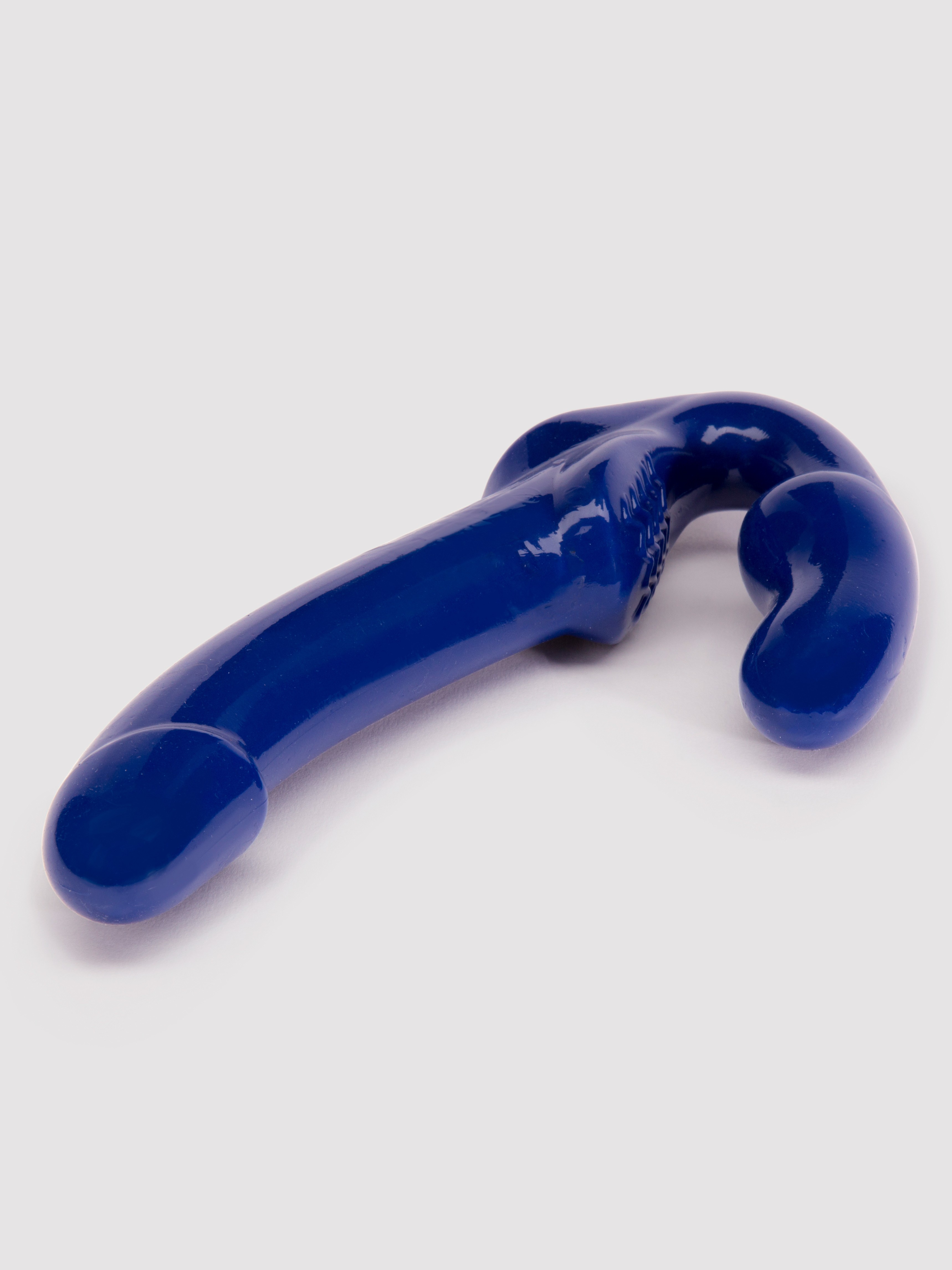 Revolver Strapless Strap-On Vibrating Dildo 7 Inch, Blue, hi-res