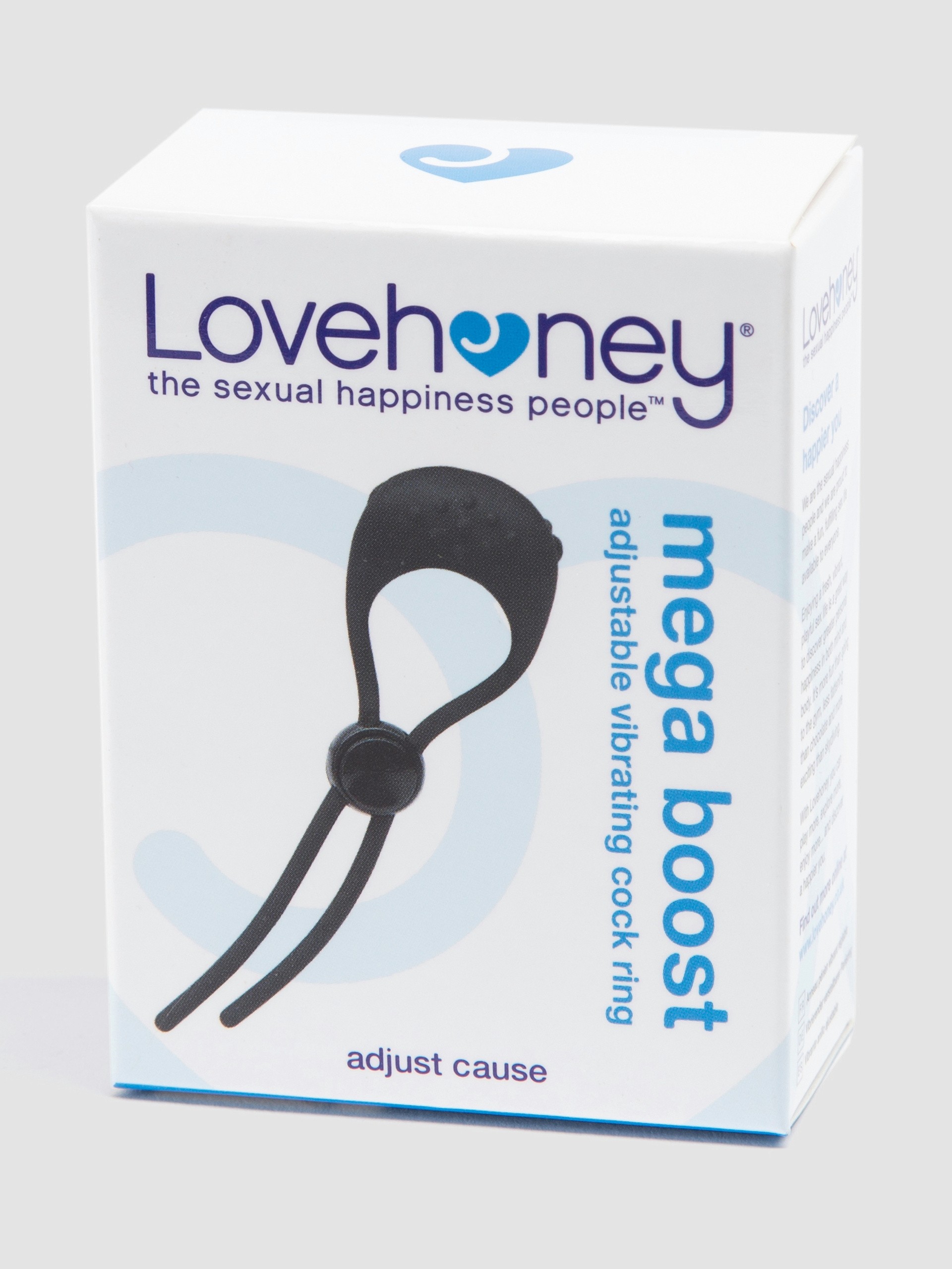 Lovehoney Mega Boost Vibrating Adjustable Cock Ring, Black, hi-res